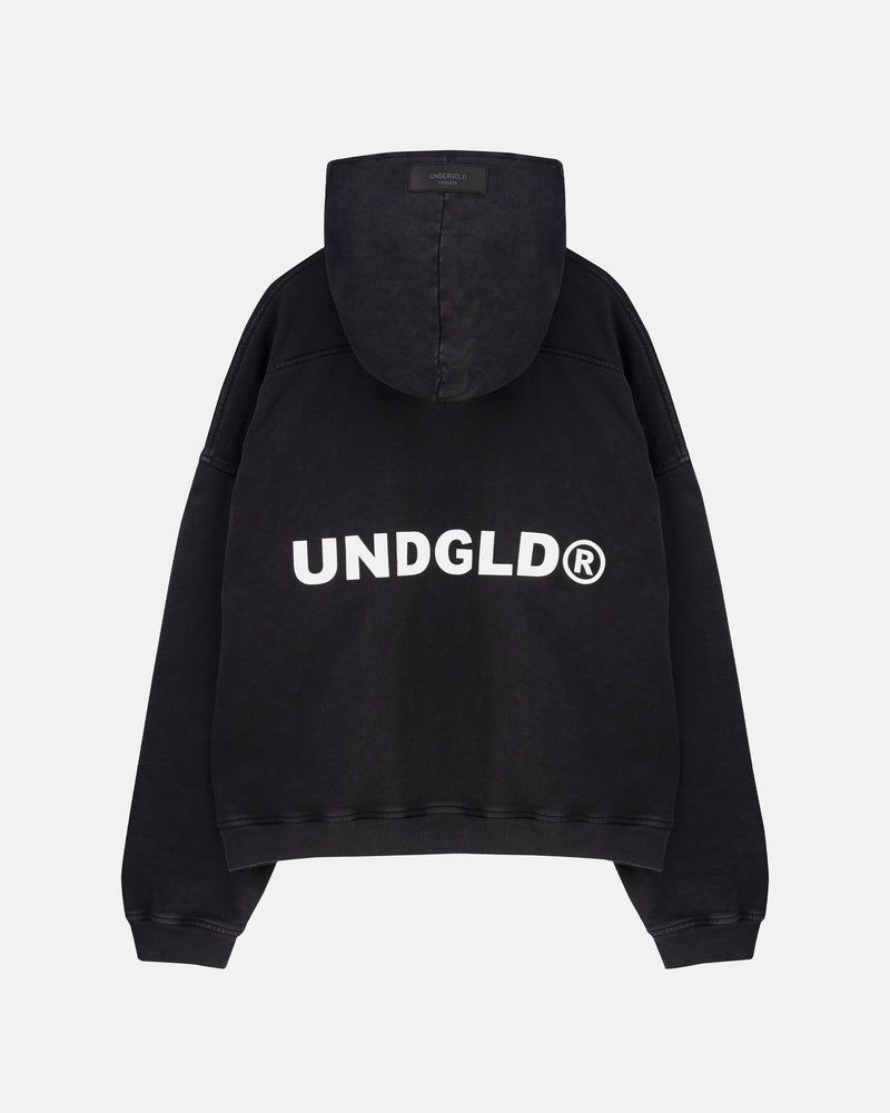 The One UNDGLD Half Zip Up Hoodie Vintage Black