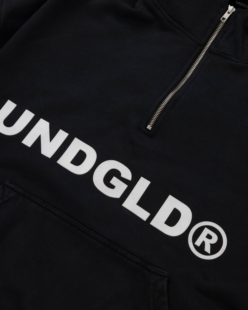 The One UNDGLD Half Zip Up Hoodie Vintage Black