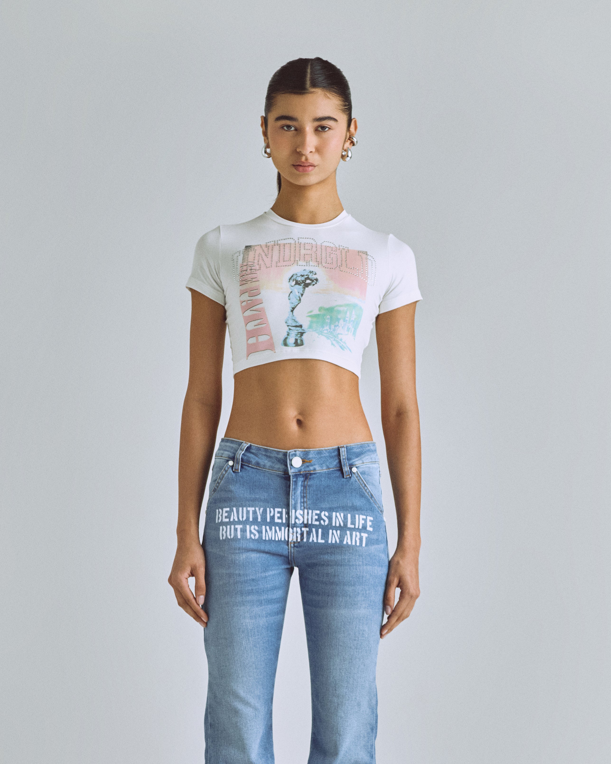 The Path Dawn Baby Tee White