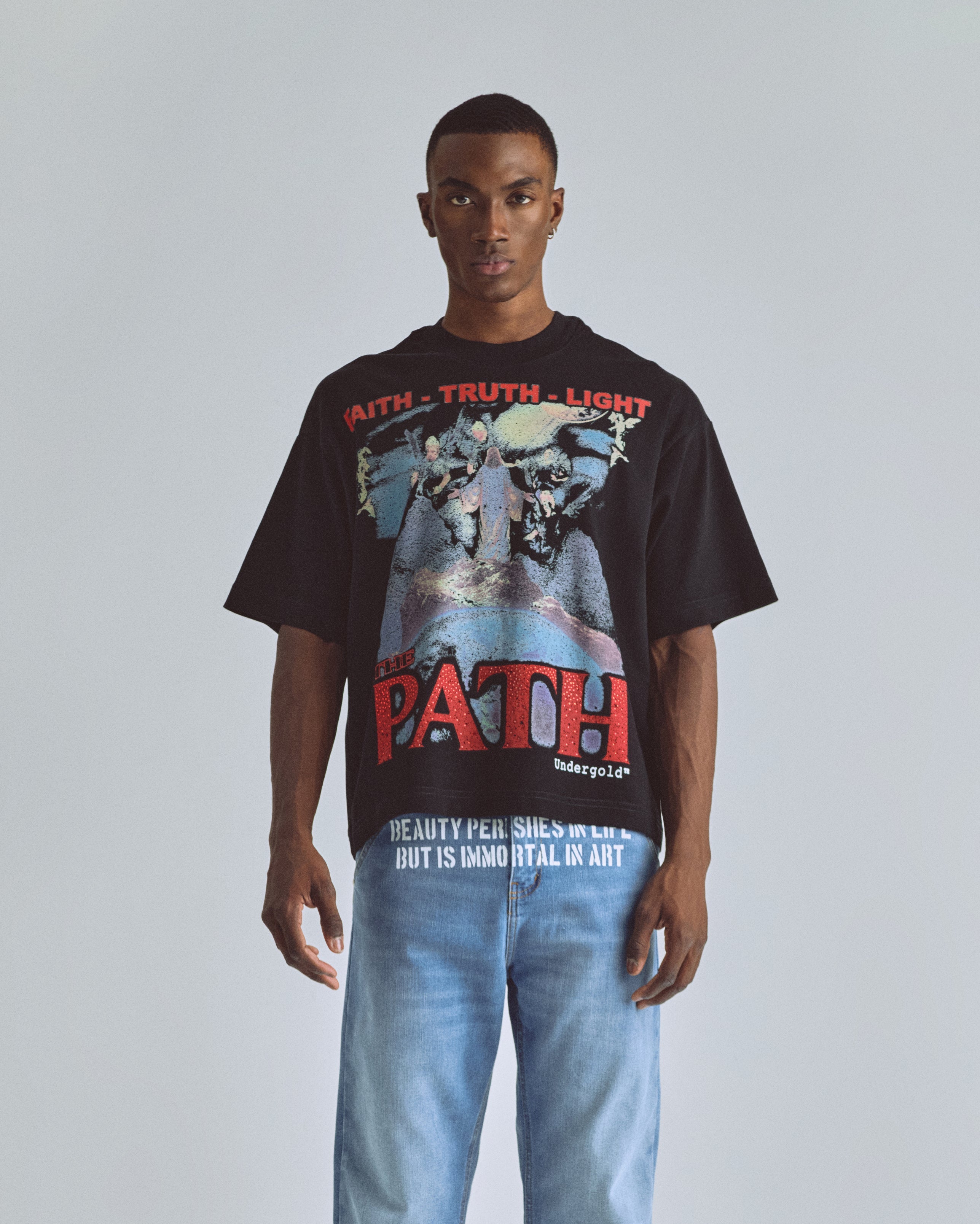 The Path Monogram Boxy Fit Tshirt Black