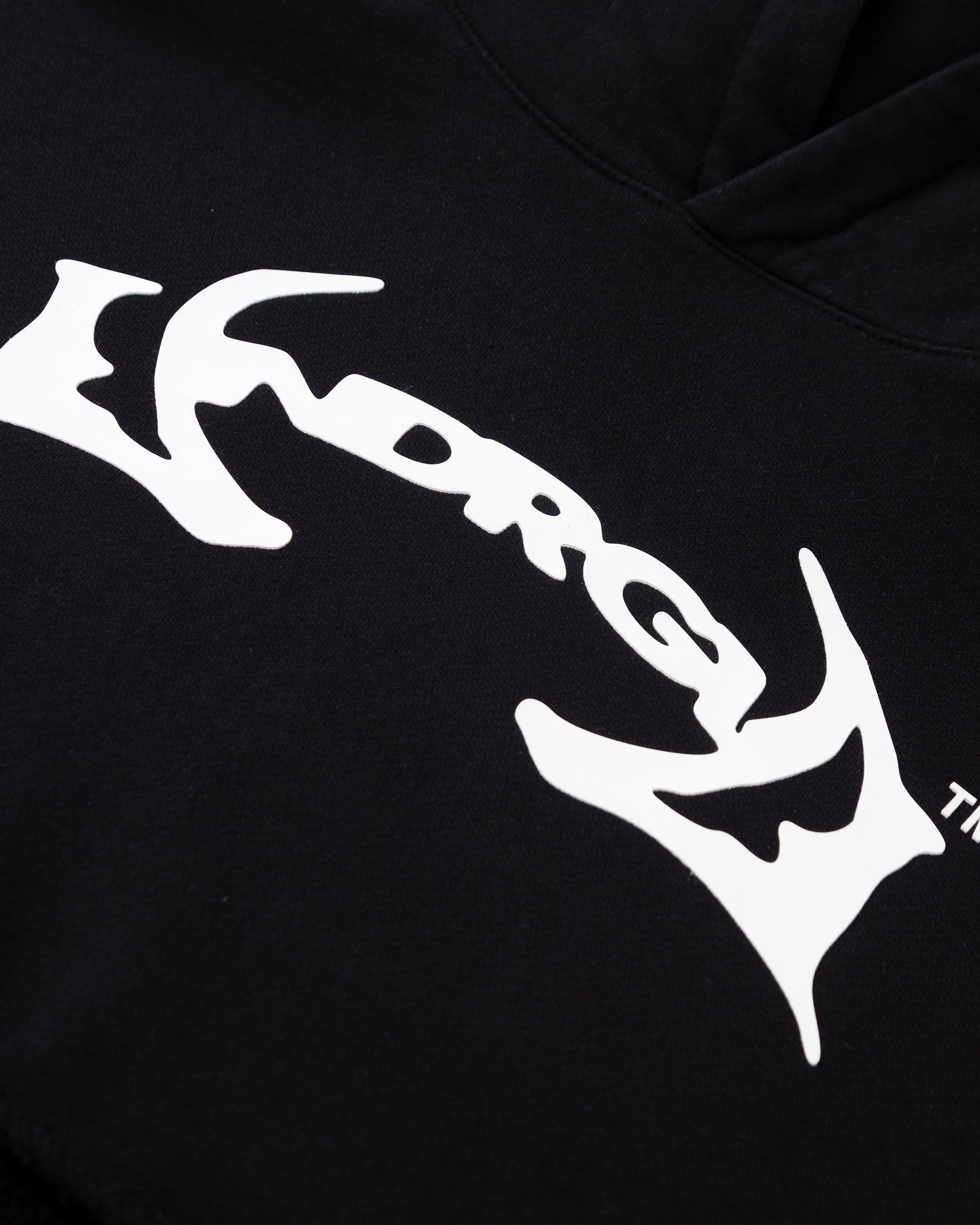 Thunder Rider Basic Cropped Hoodie Black