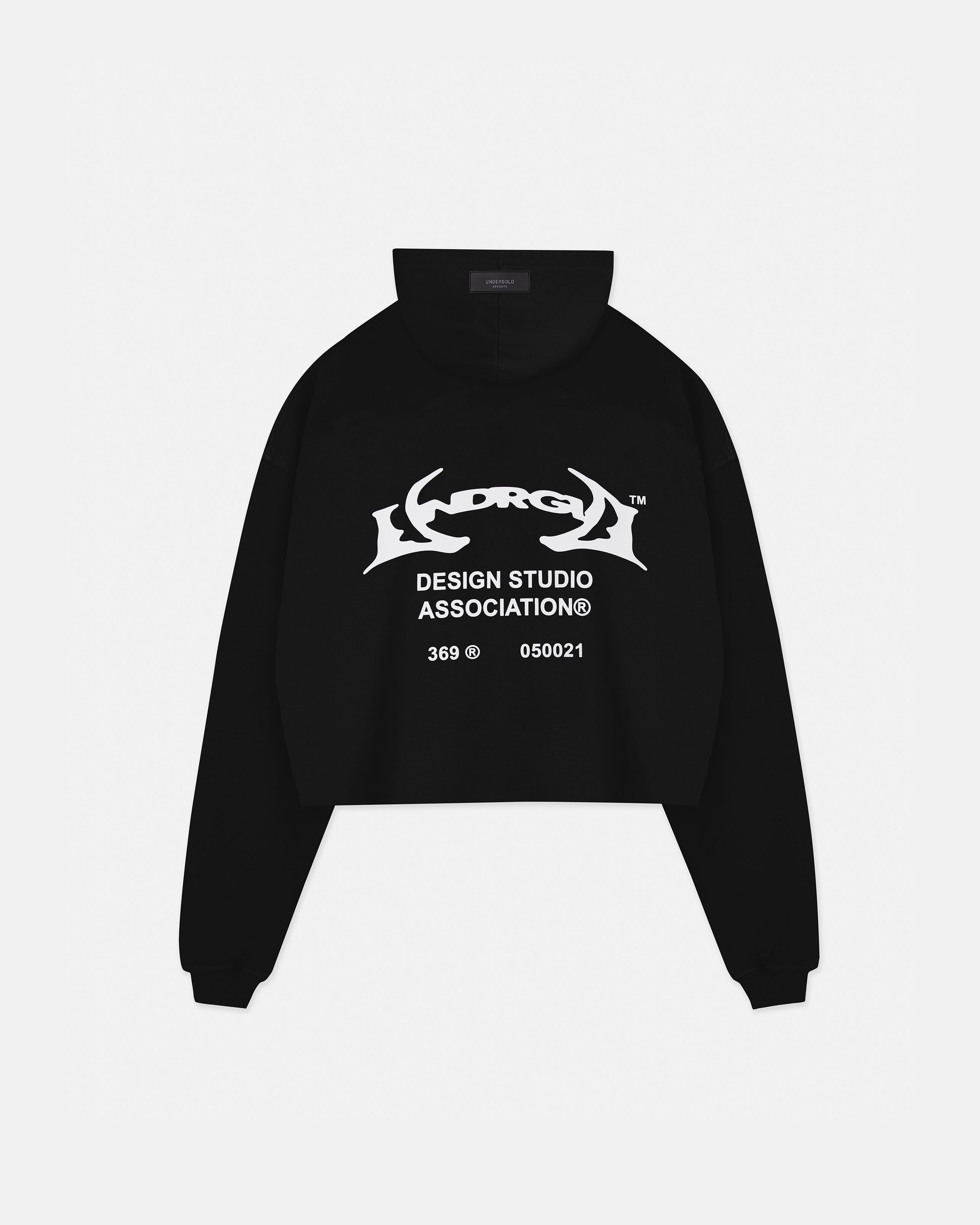 Thunder Rider Basic Cropped Hoodie Black
