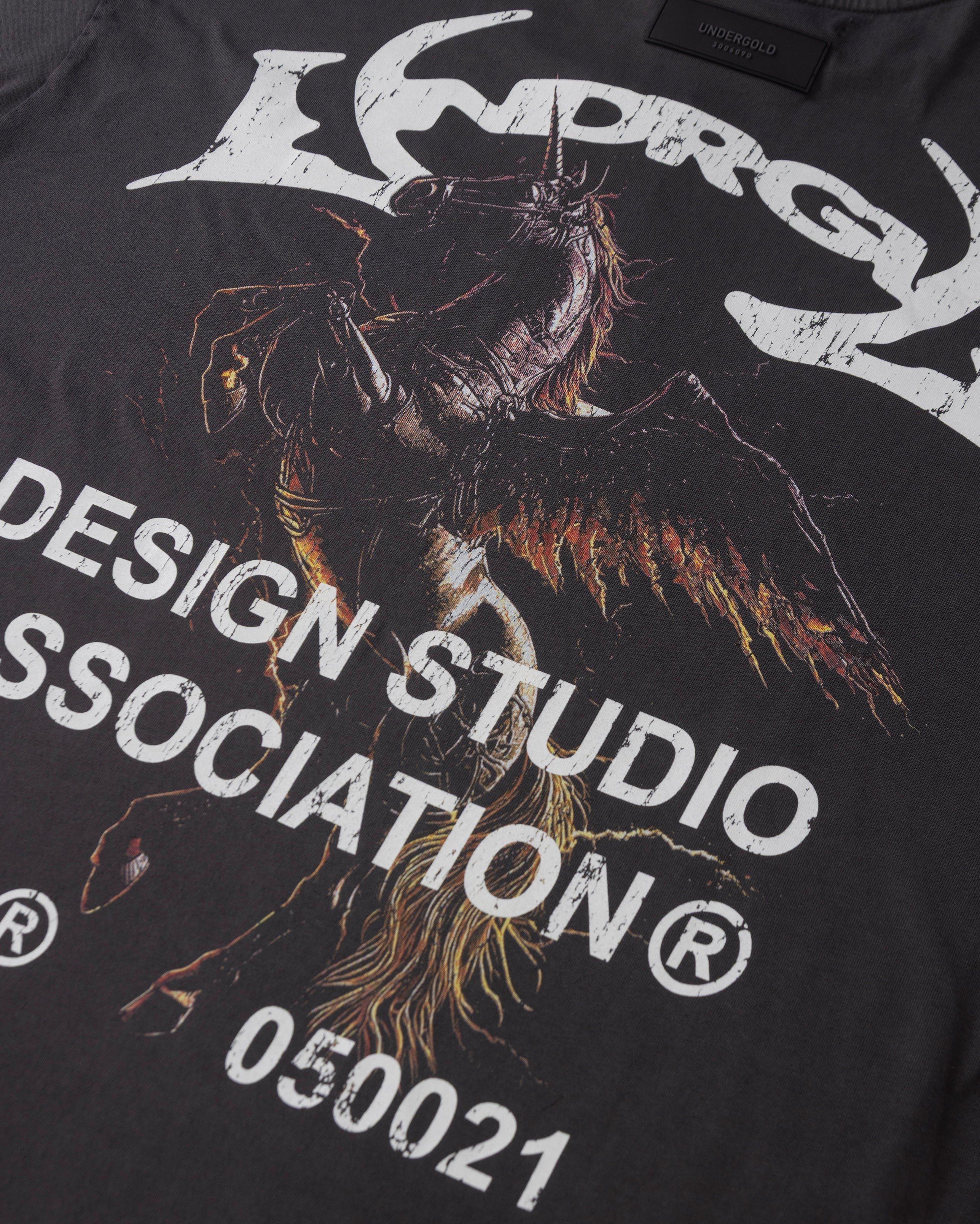 Thunder Rider Pegasus Tshirt Vintage Gray