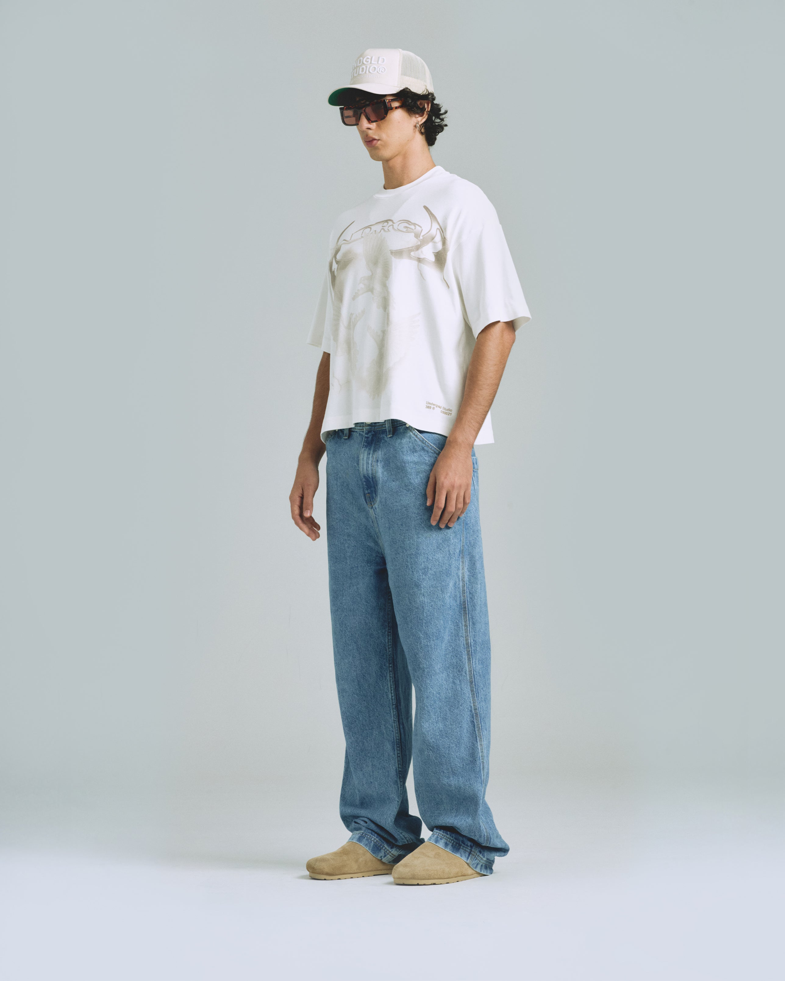 Thunder Rider Pigeons Boxy Fit Tshirt White