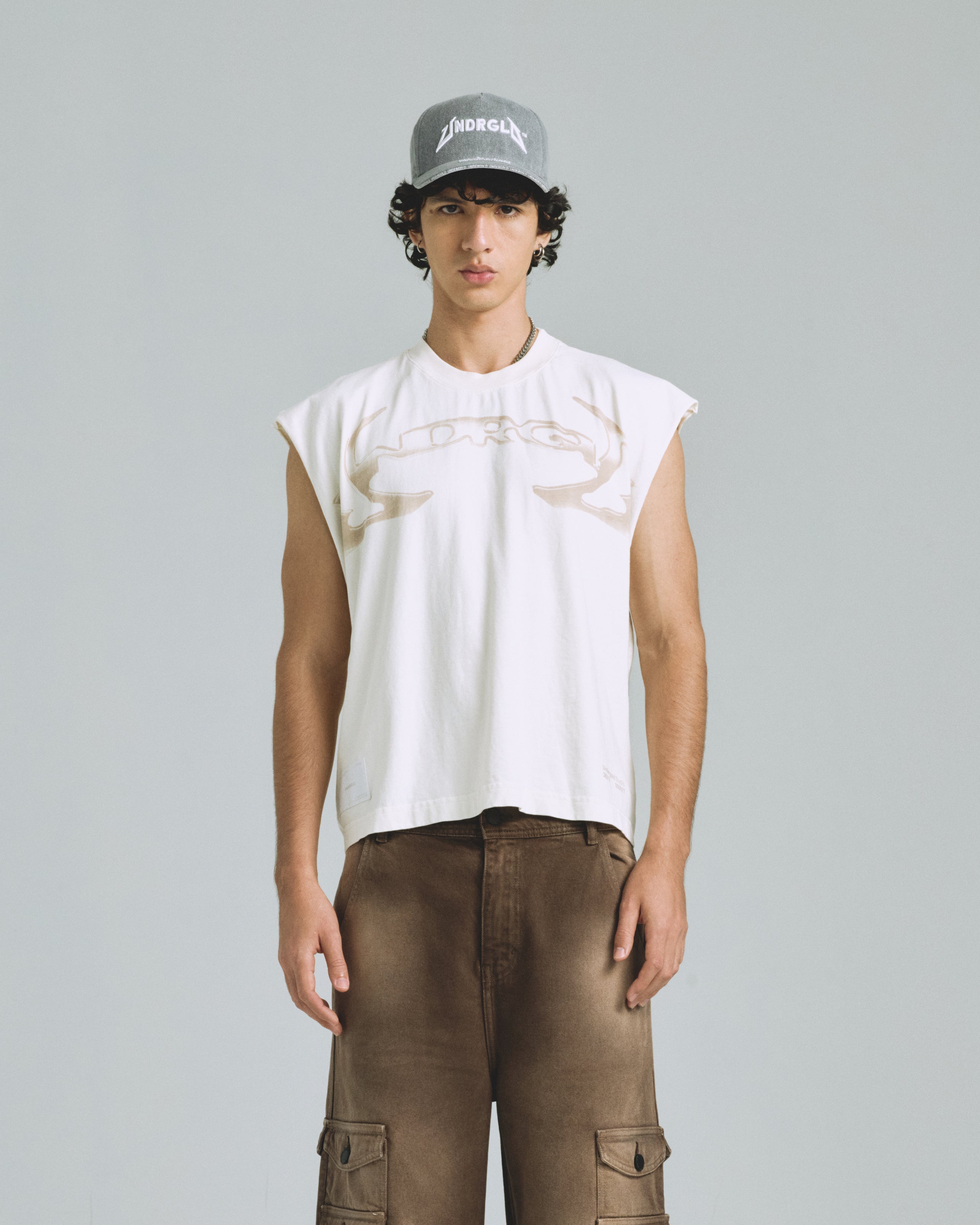 Thunder Rider UNDRGLD Sleeveless Tshirt Cream