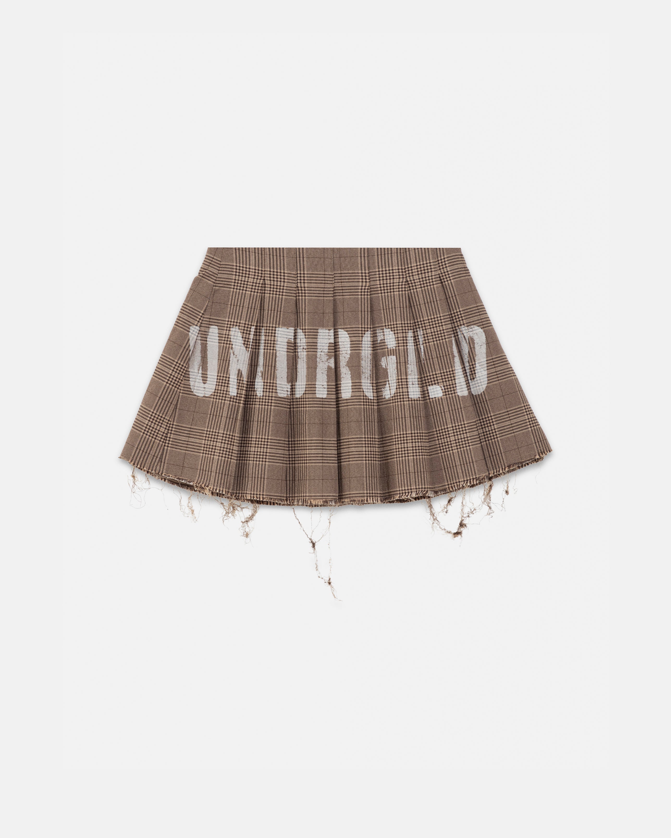 W 94' UNDRGLD Plaid Mini Skirt Brown