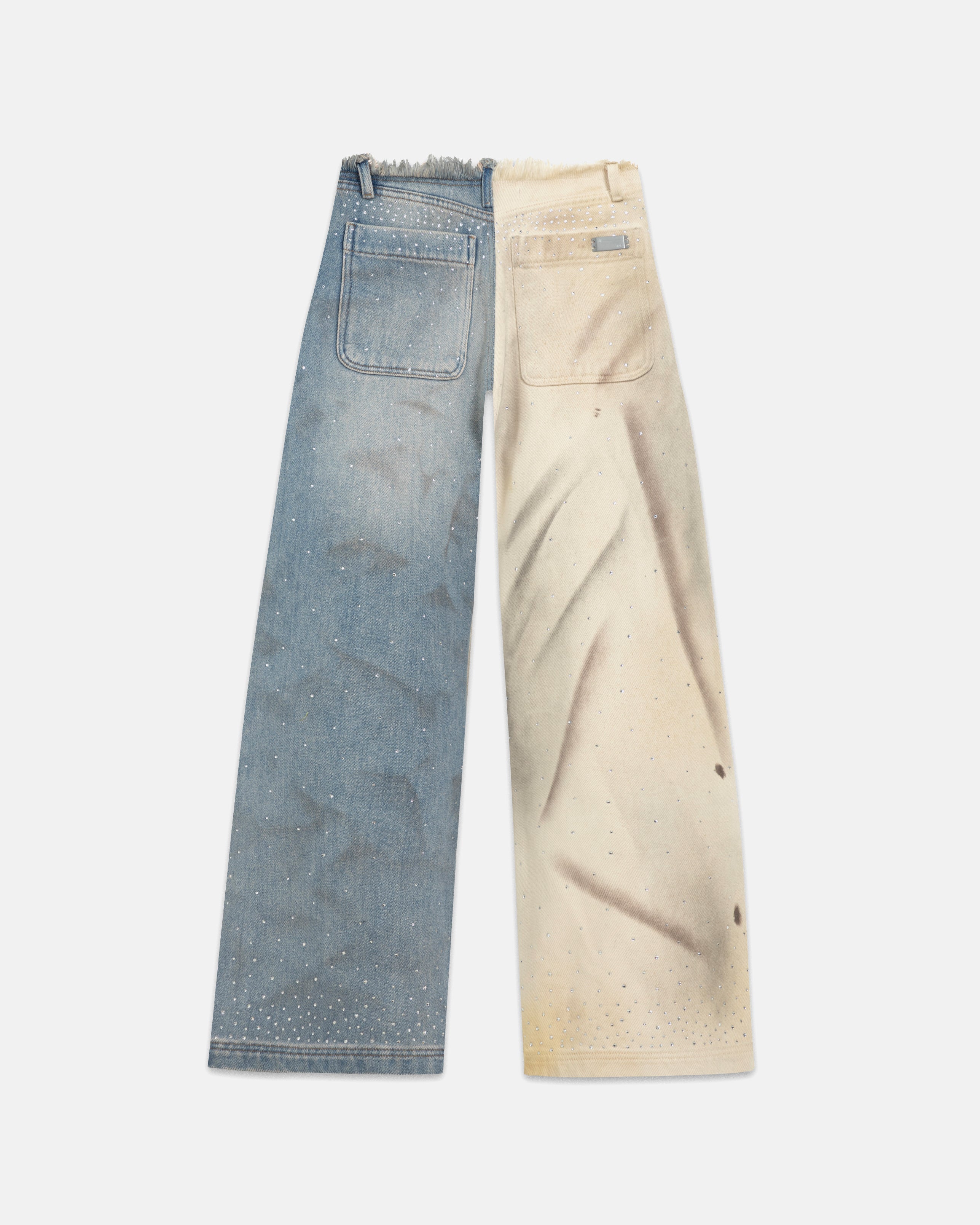 W 94' UNDRGLD Waistband Less Wide Jeans Dual Blue