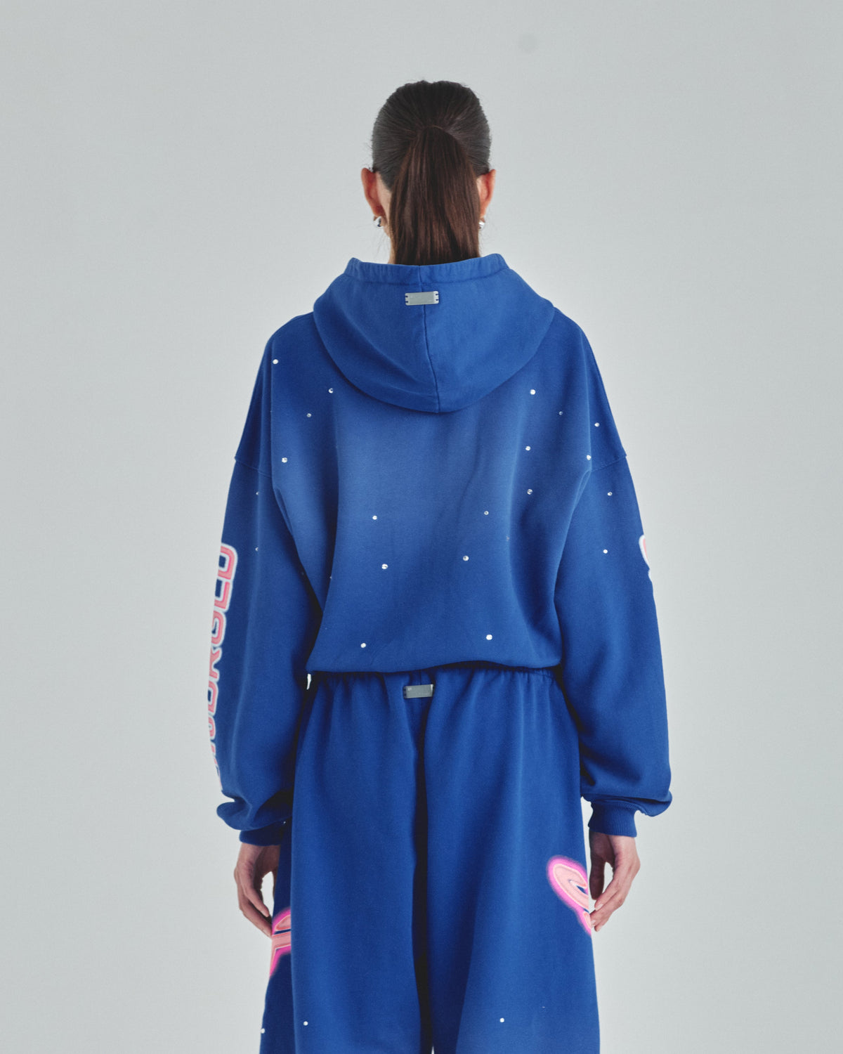 W Act 1 Neon Zip Up Boxy Fit Hoodie Electric Blue