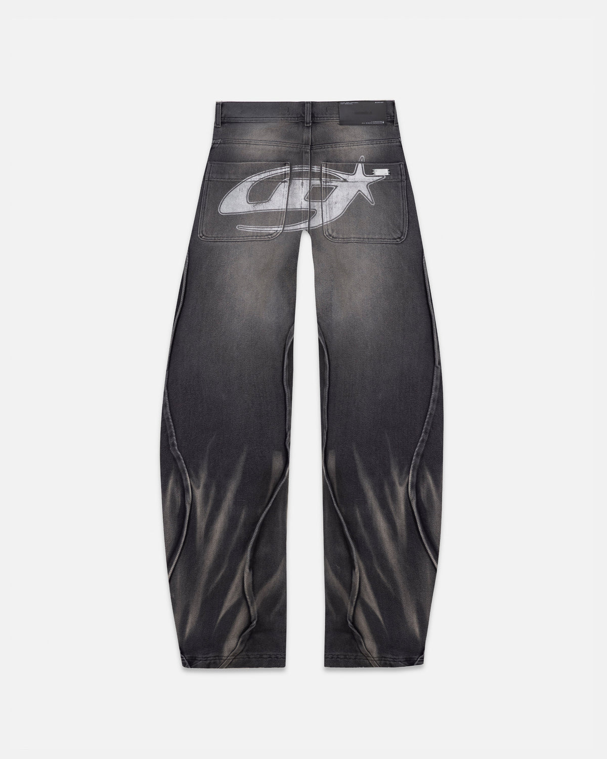 W Act 1 UG Star Barrel Vein Jean Washed Black