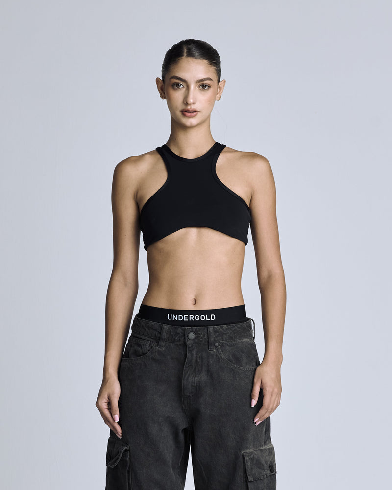 W Basics Halter Top Black