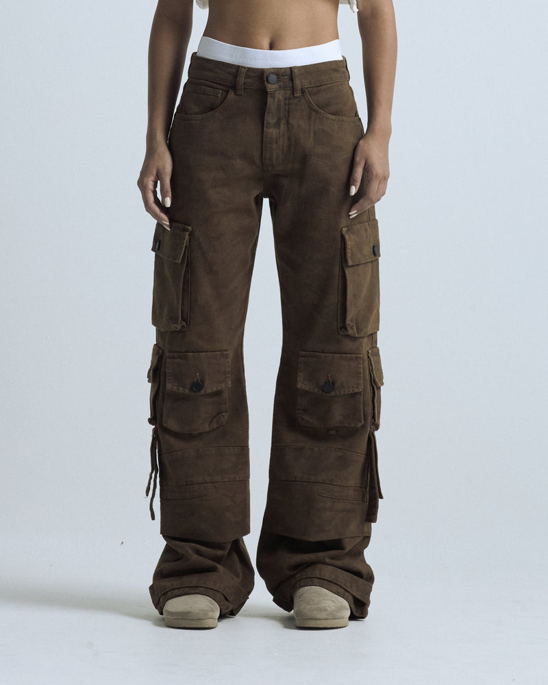 W Basics MultiPocket Cargo Jean Brown Camo