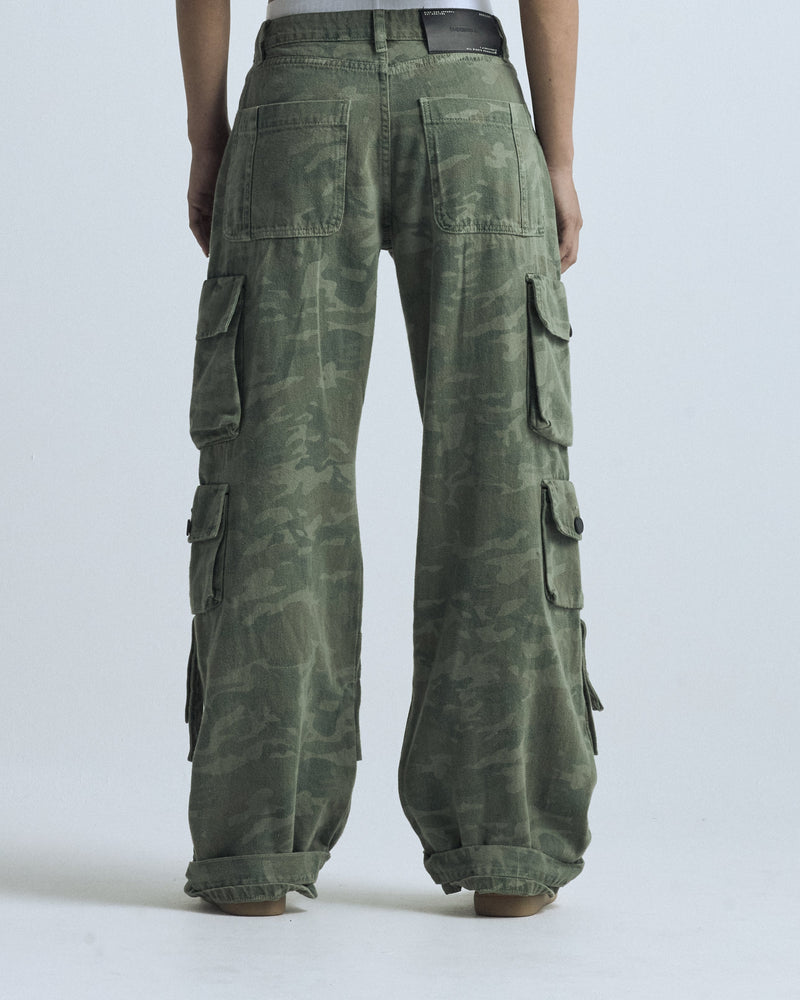 W Basics MultiPocket Cargo Jean Green Camo