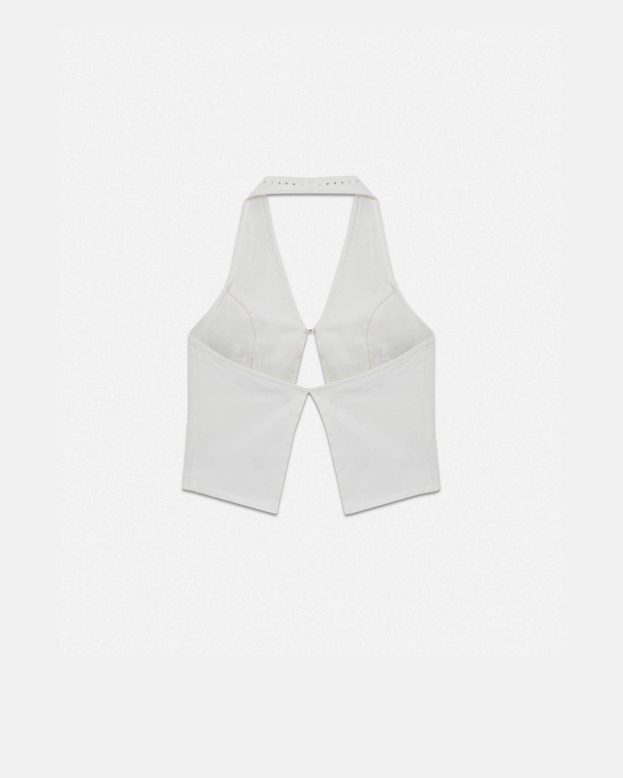 W Basics Rhinestone Top Vest White