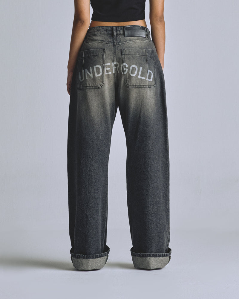 W Basics Undergold Wide Jean Dirty Black