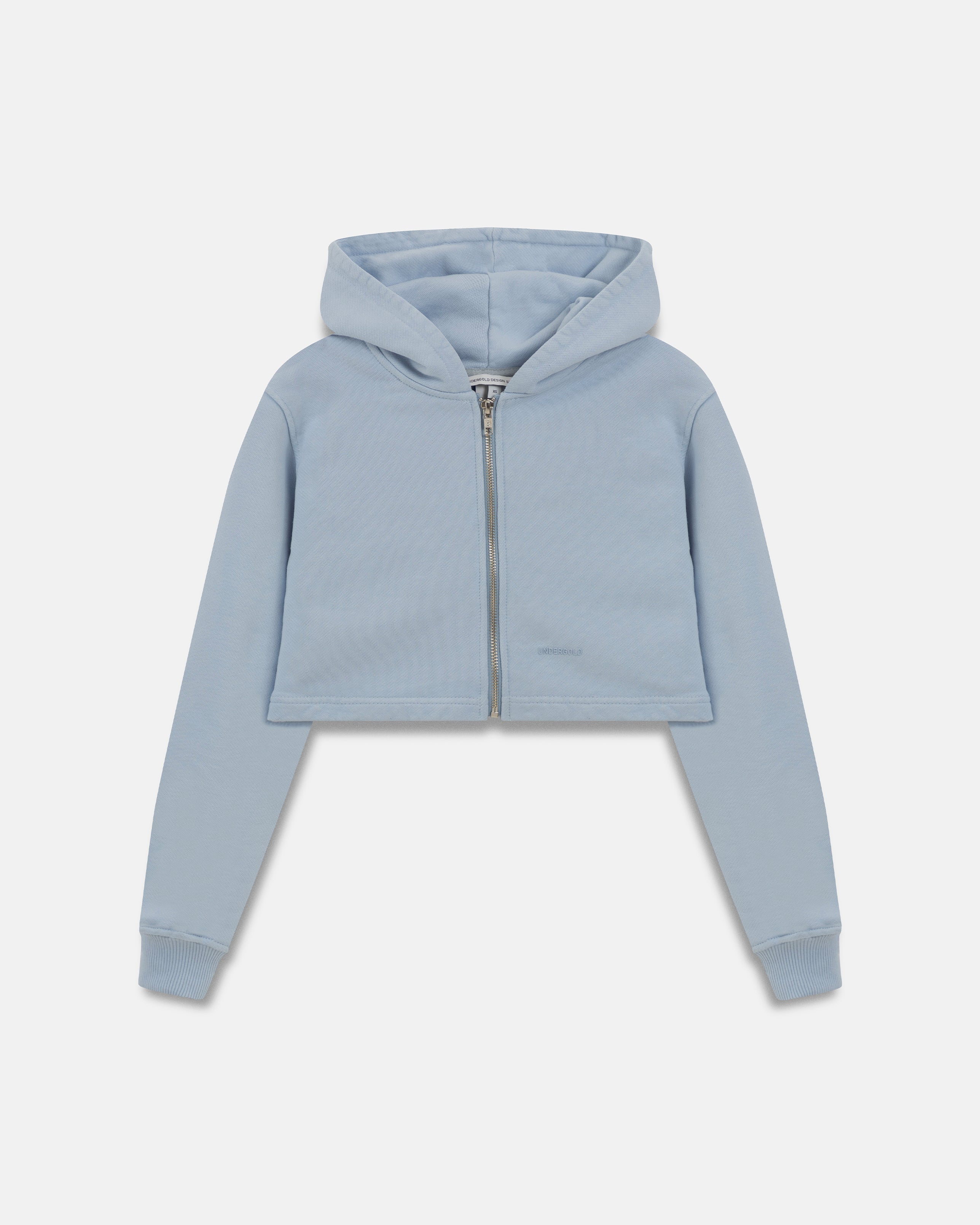 W Basics Undergold Zip Up Slim Fit Hoodie Light Blue