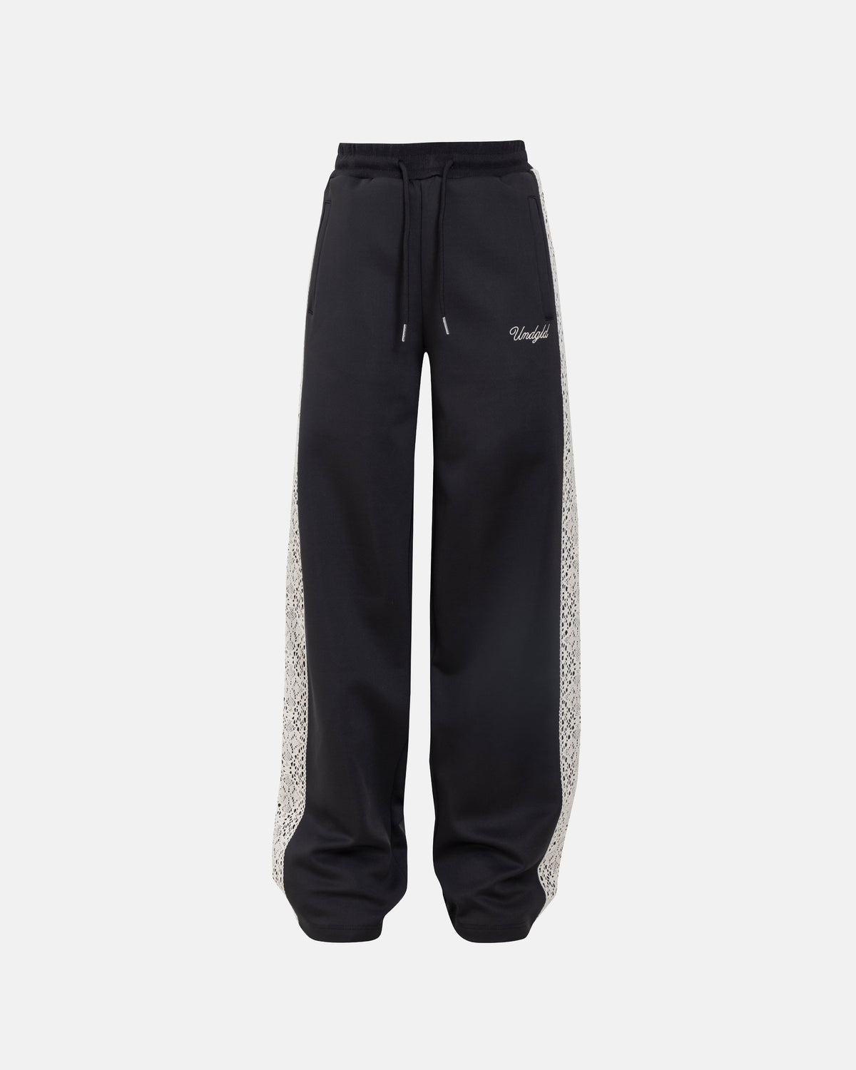 W Basics Undgld Lace-panel Track Pants Black