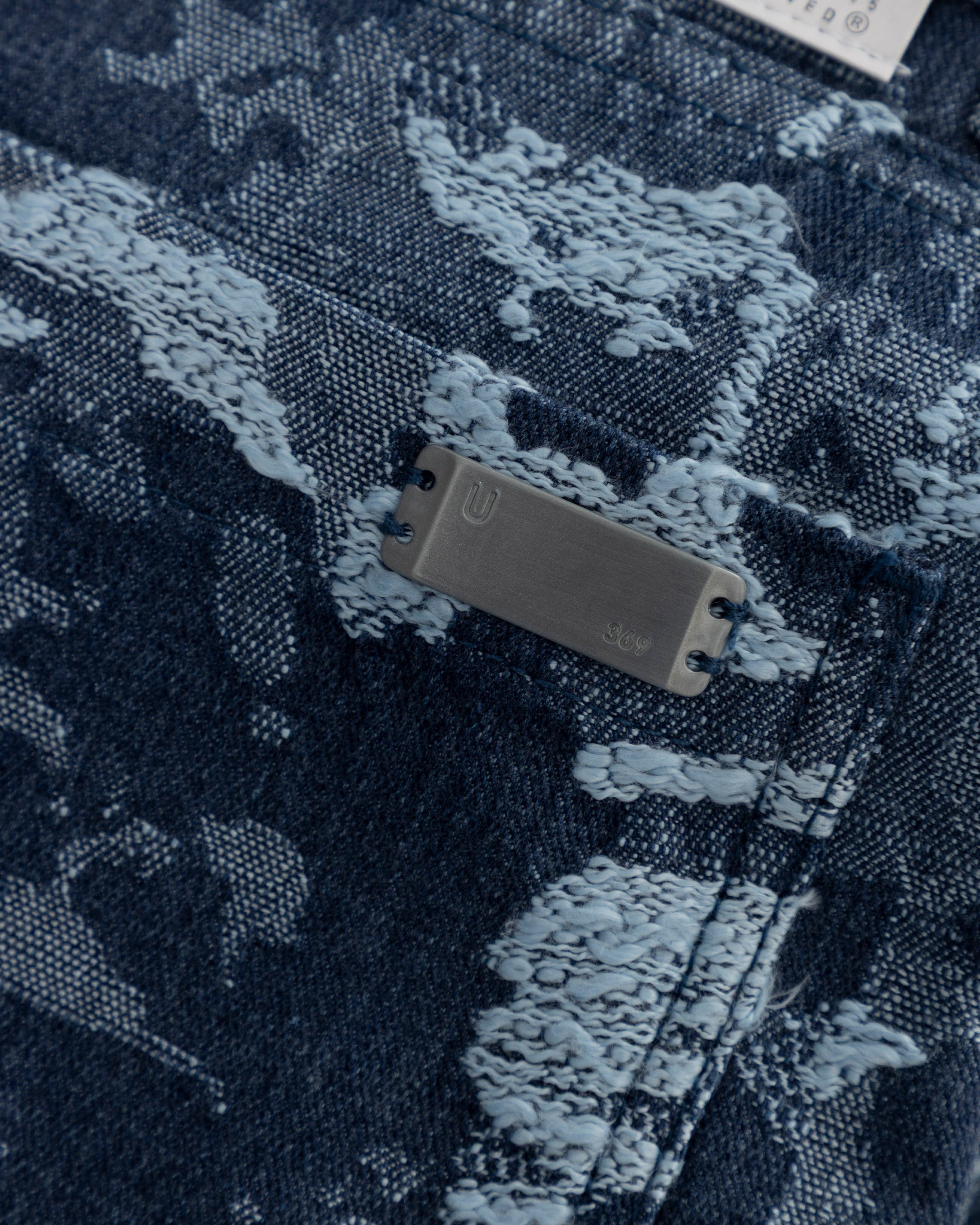 W Capsule Basic Jacquard Wide Jeans Cammo Blue