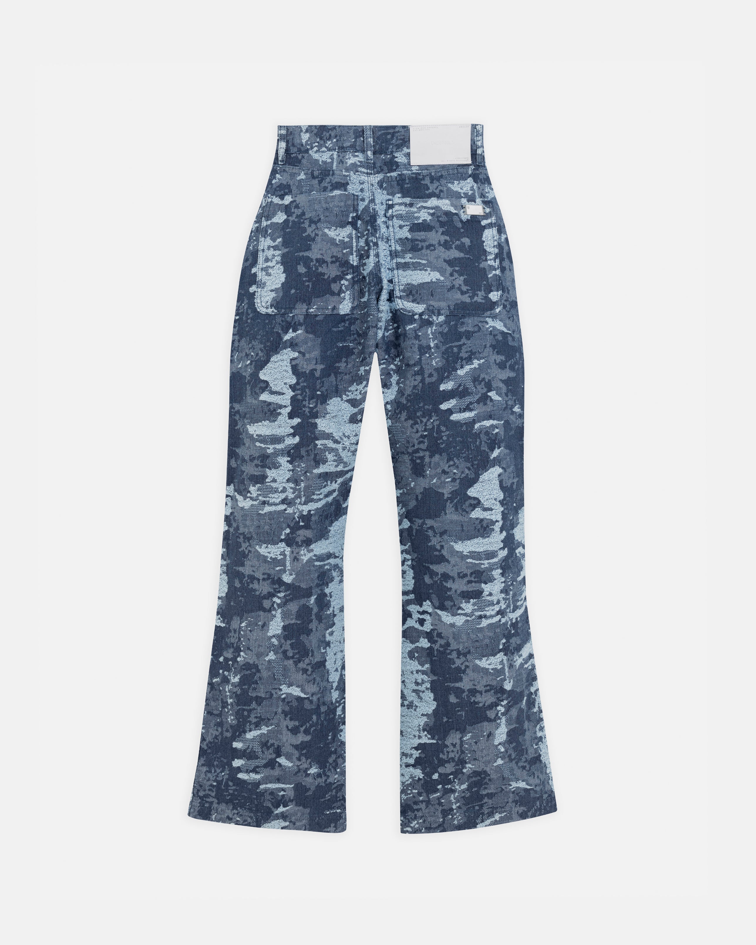 W Capsule Basic Jacquard Wide Jeans Cammo Blue