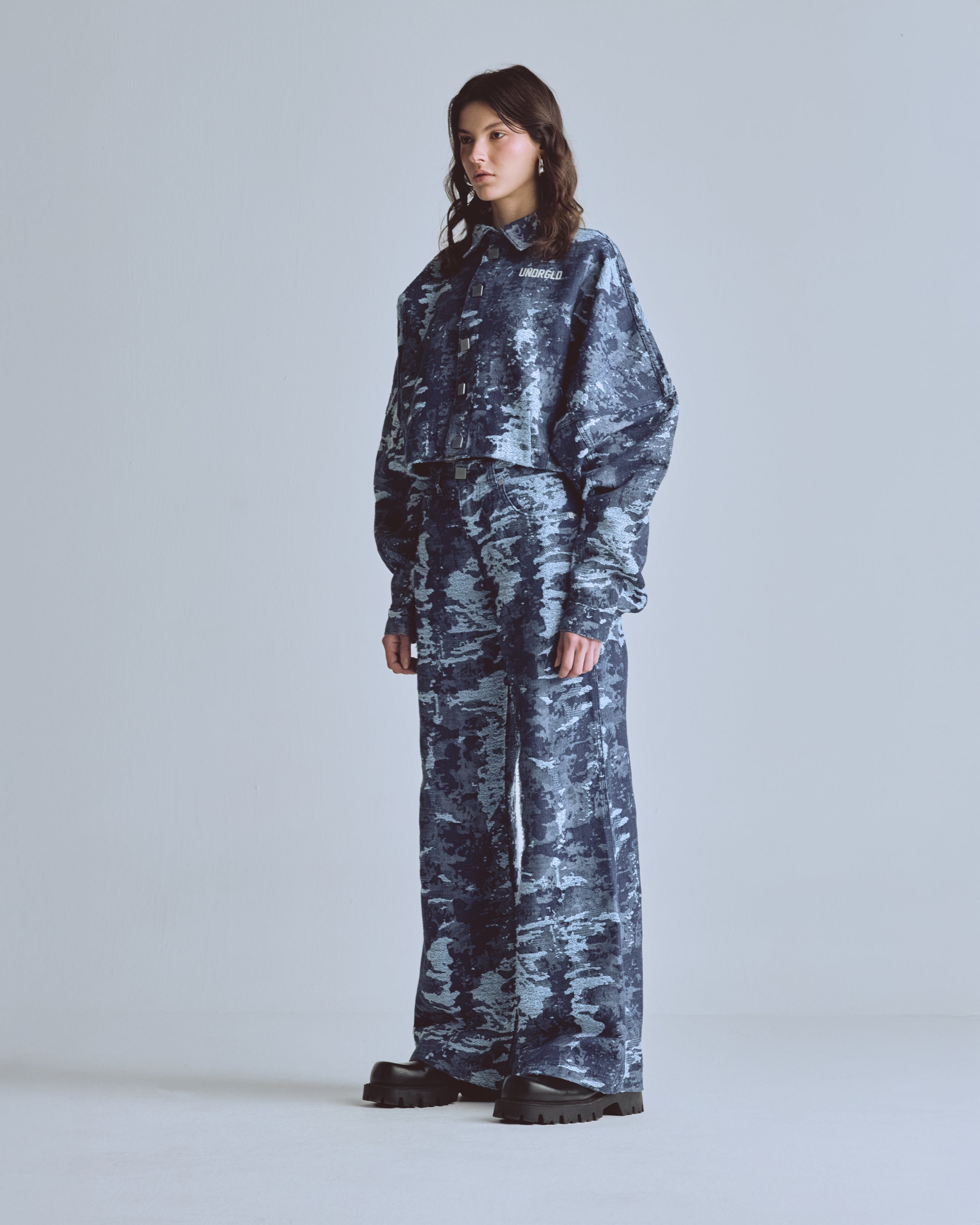 W Capsule UNDRGLD Jacquard Jacket Cammo Blue