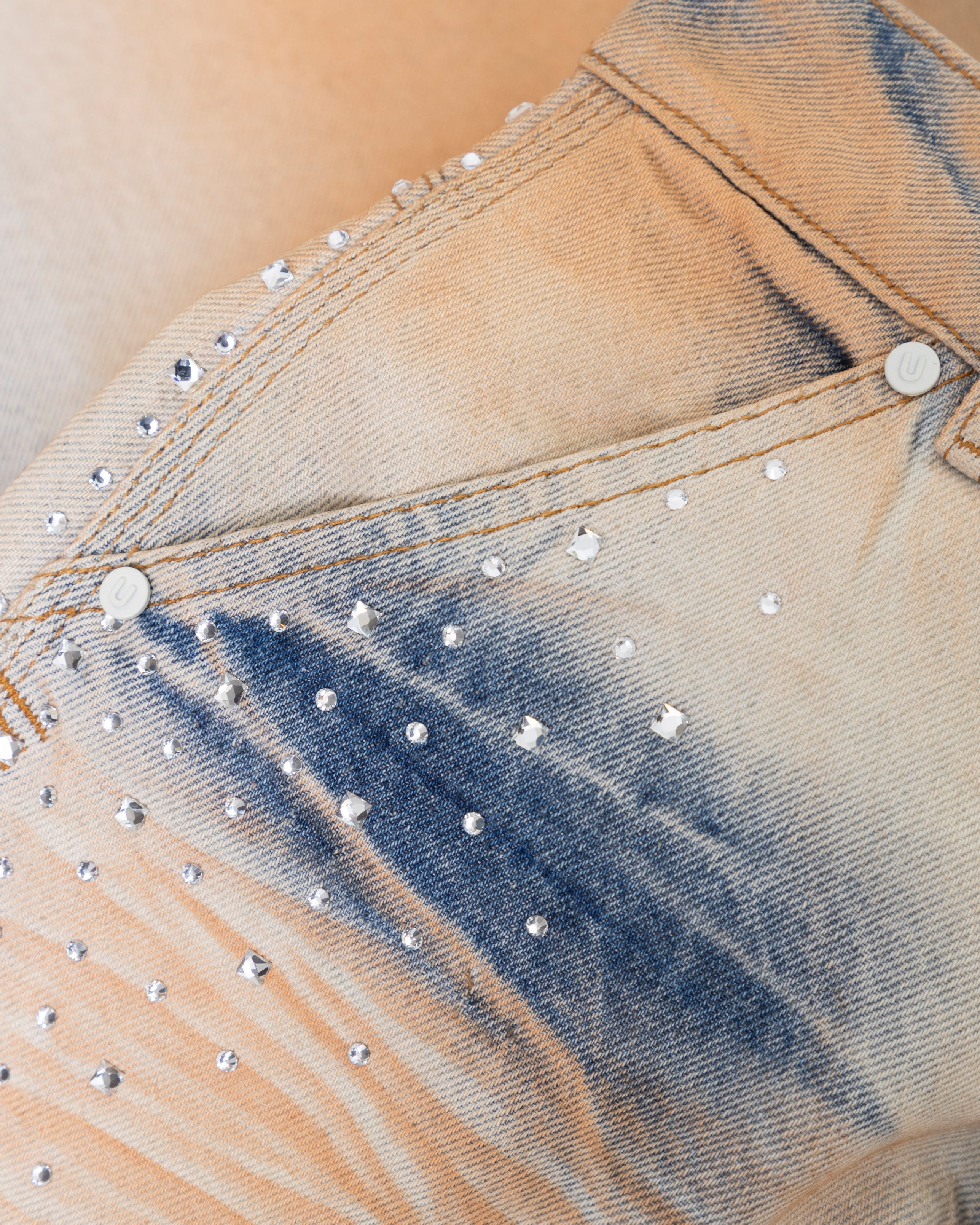 W Golden Heritage Pearled Barrel Jeans Oasis Blue