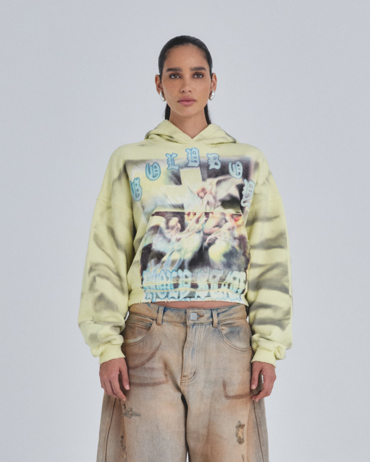 W Holy State Divinity Boxy Fit Hoodie Aged Yellow