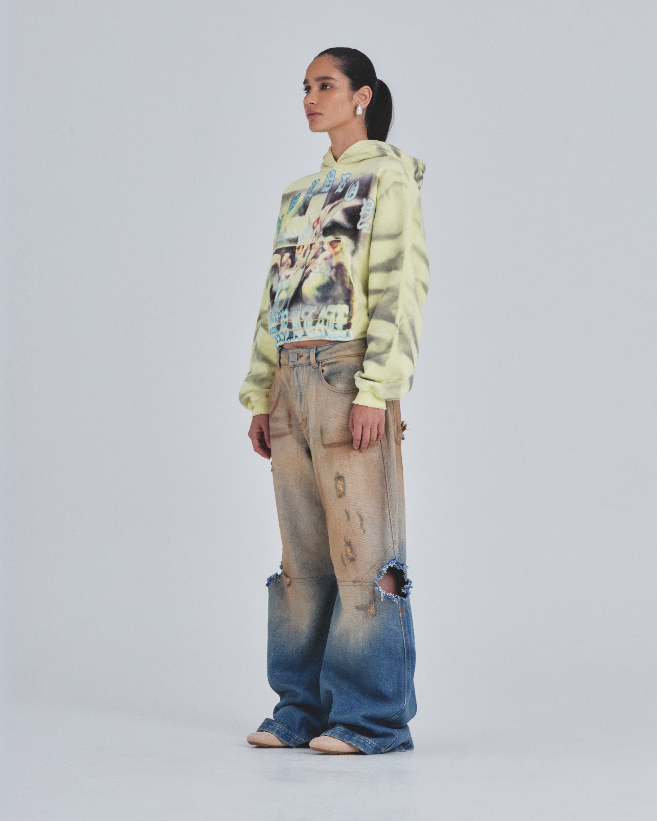 W Holy State Divinity Boxy Fit Hoodie Aged Yellow