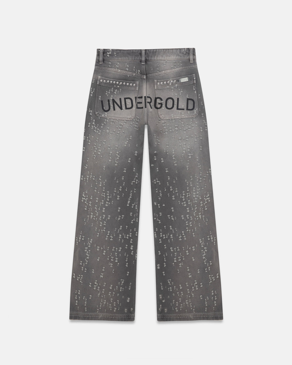 W Holy State Ripped Wide Jeans Washed Gray