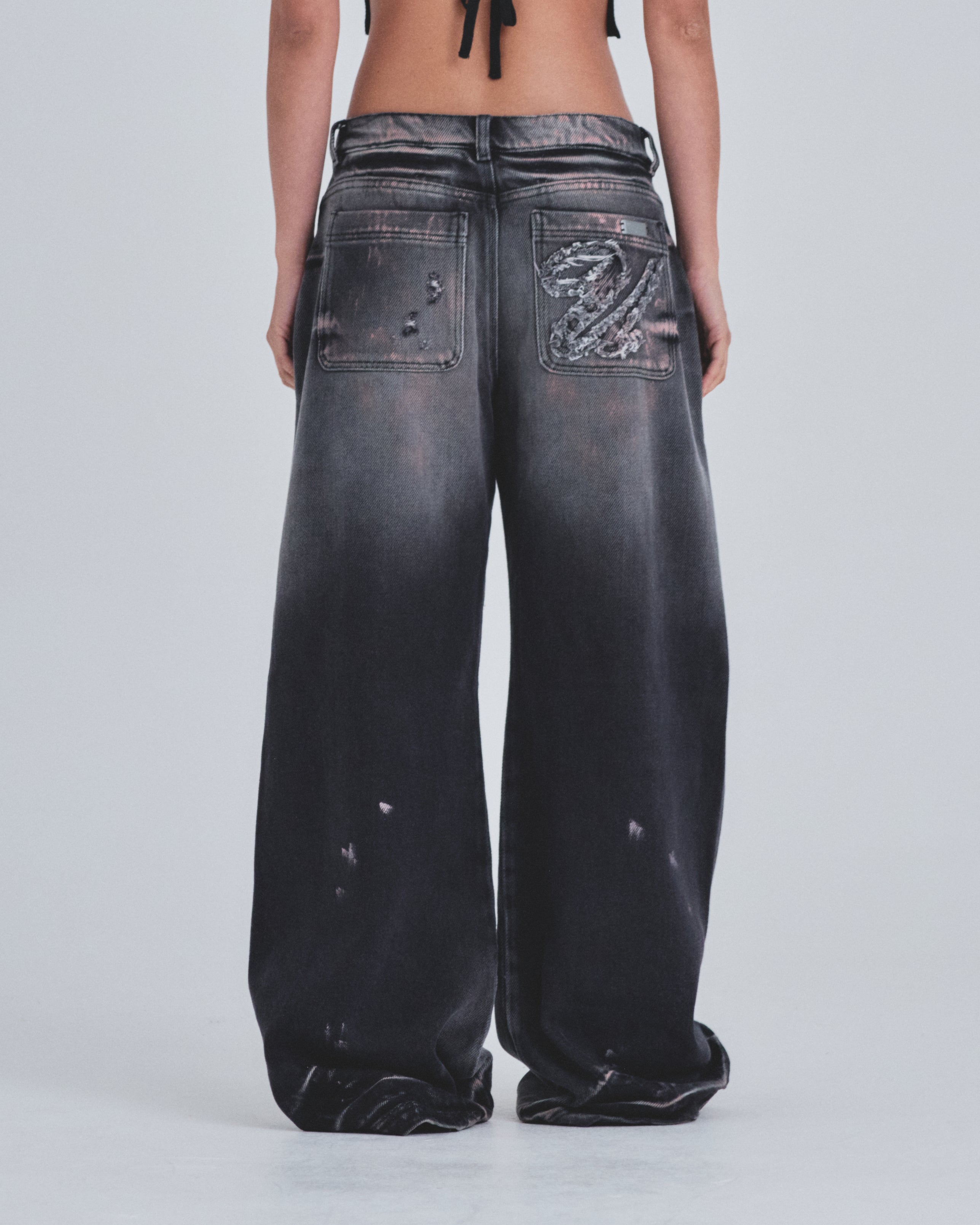 W Holy State U Wide Jeans Ash Black