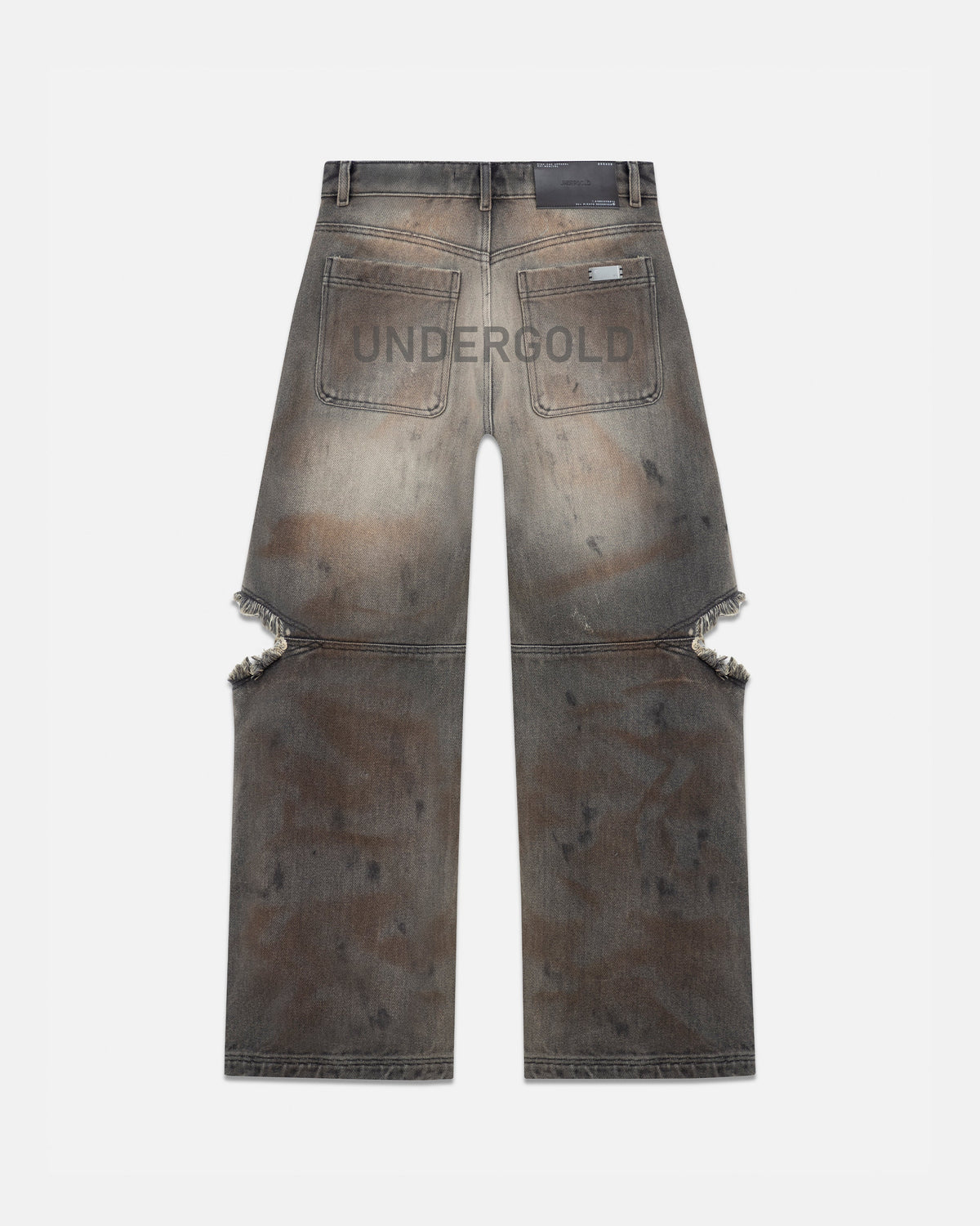 W Holy State UNDGLD Split Knee Wide Jeans Mechanic Gray