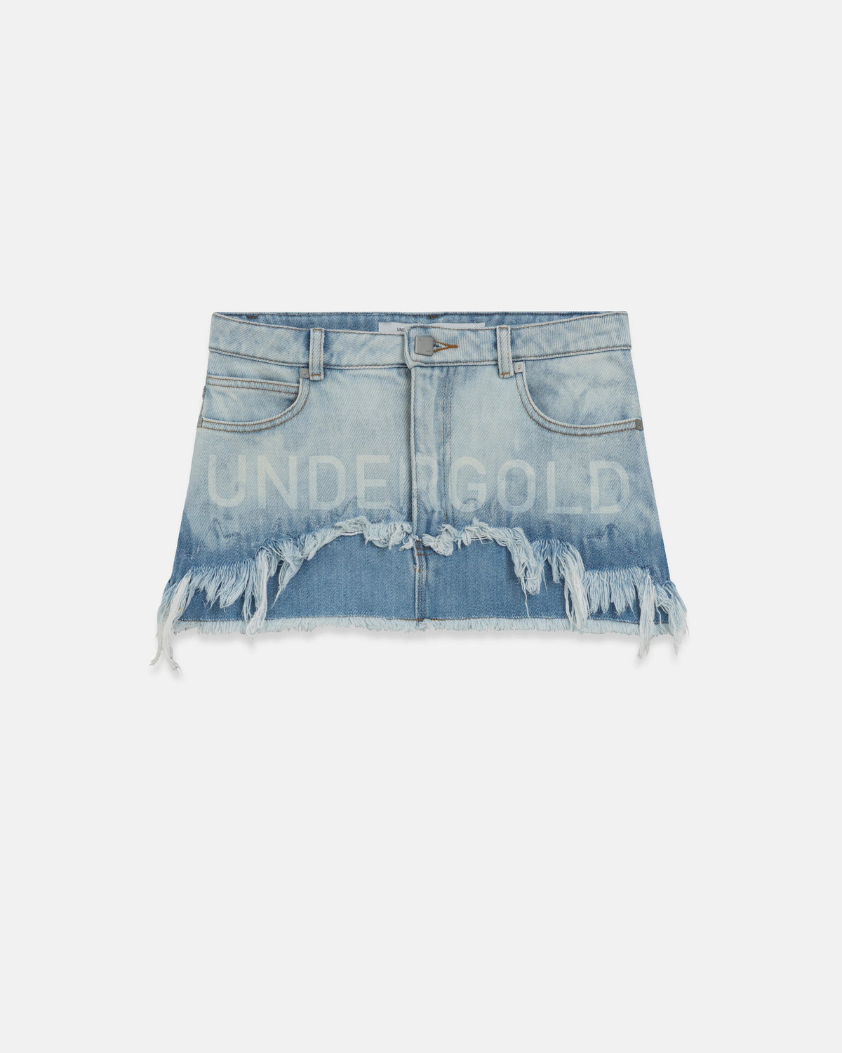 W Holy State UNDRGLD Double Destroyed Mini Skirt Blue