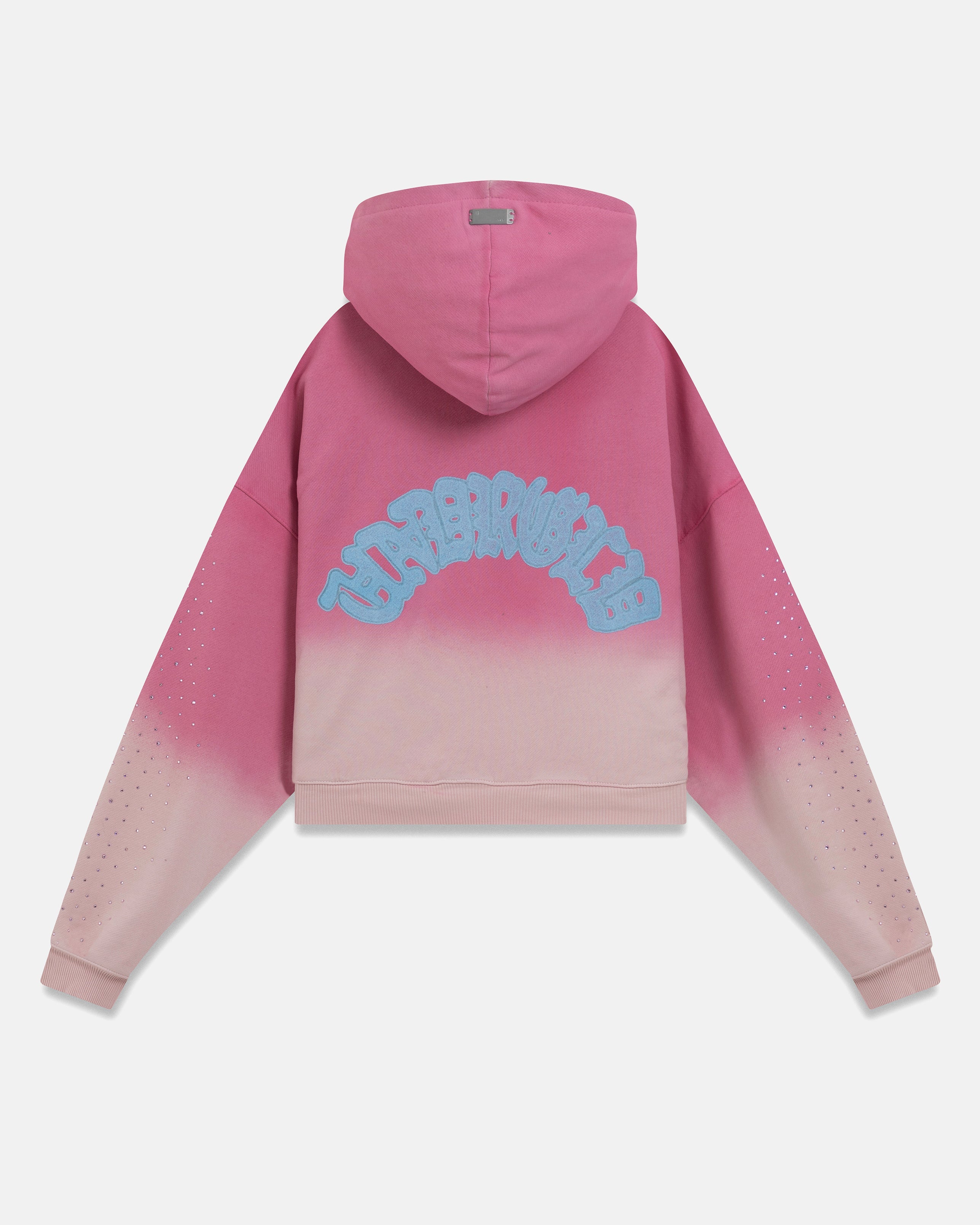 W Holy State UNDRGLD Zip Up Boxy Fit Hoodie Faded Pink