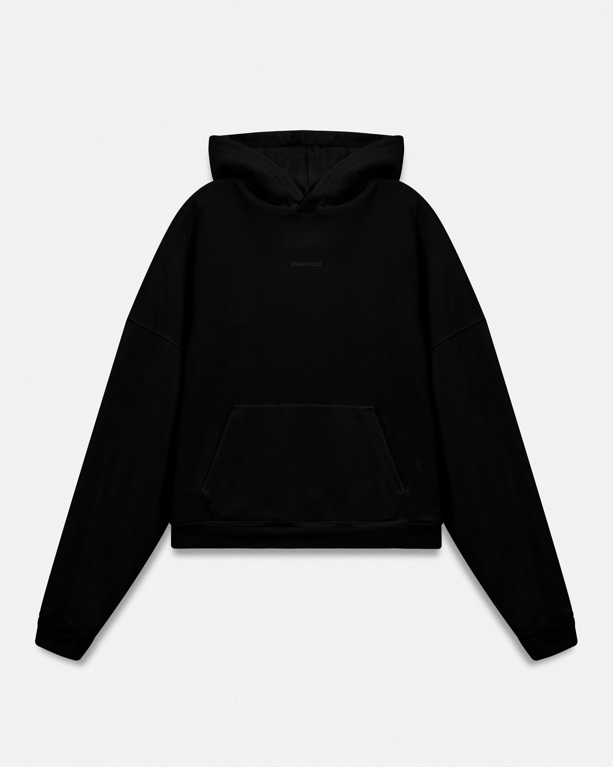 W Line Basic Boxy Fit Hoodie Black