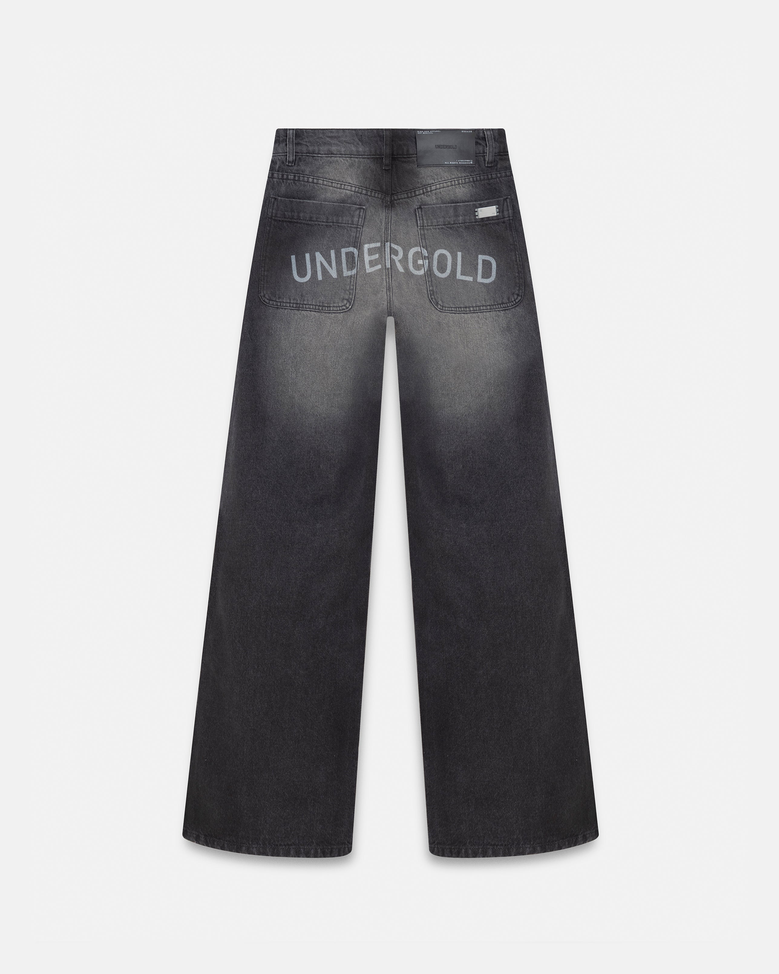 W Line Basic Wide Jeans Washed Black