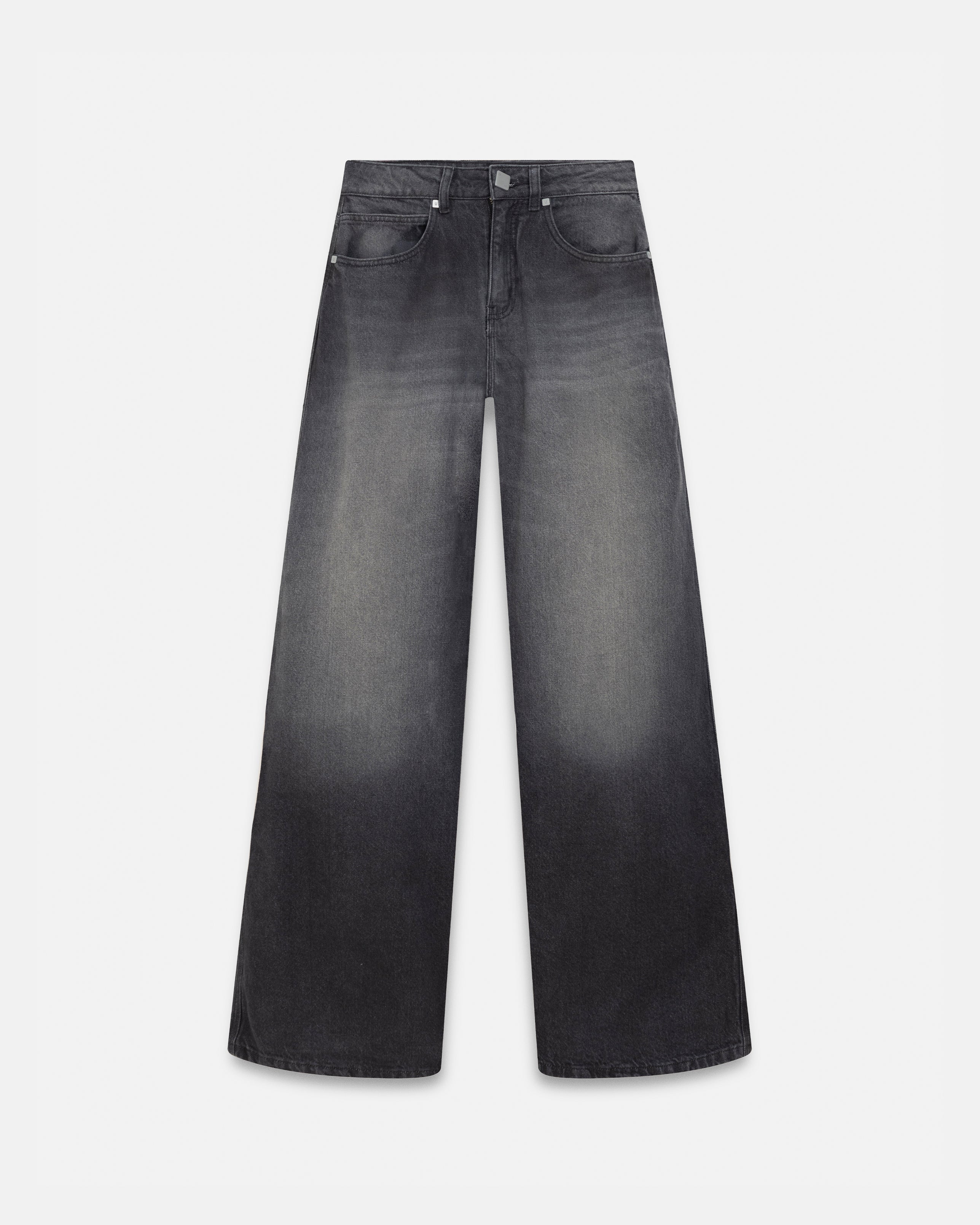 W Line Basic Wide Jeans Washed Black
