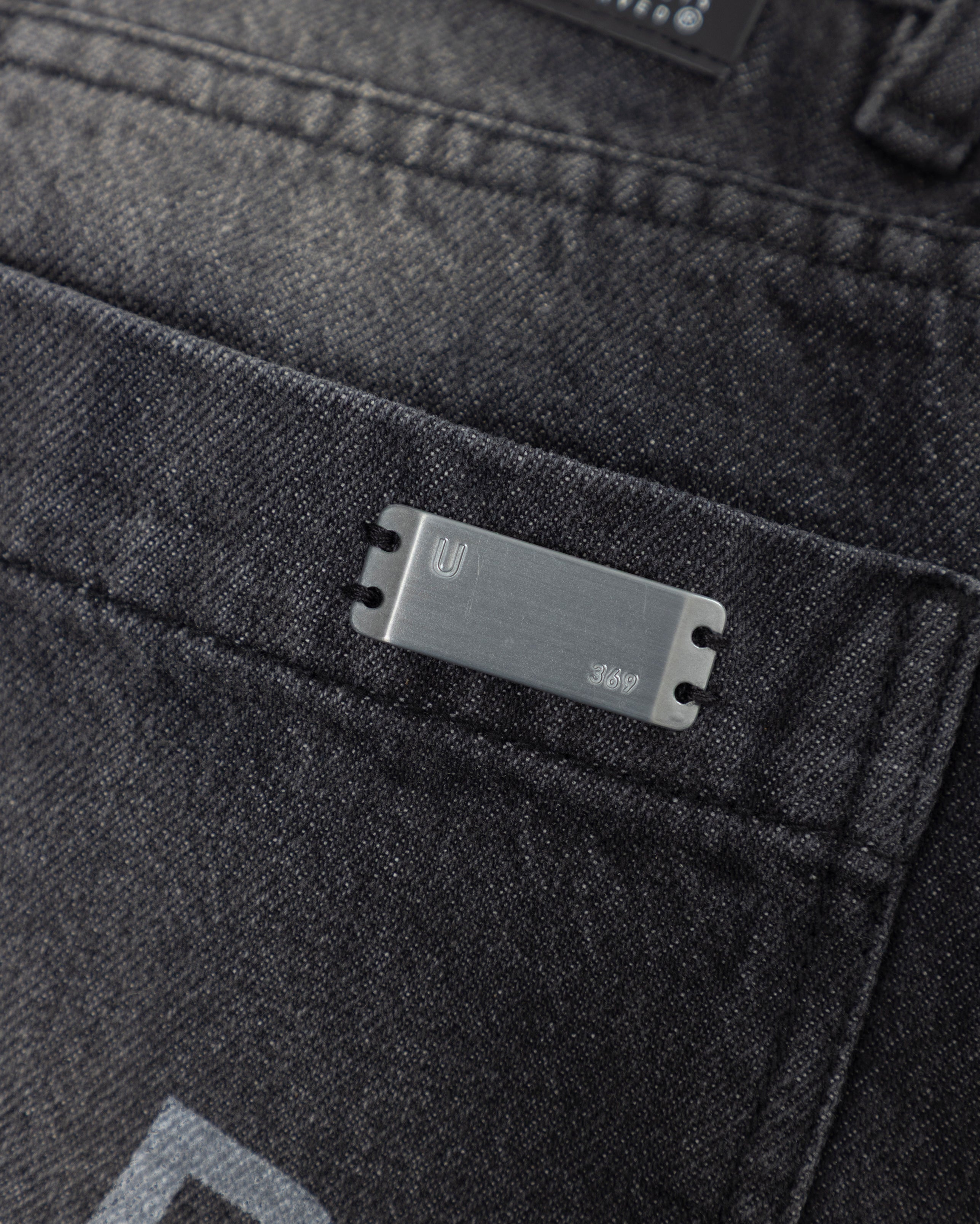 W Line Basic Wide Jeans Washed Black