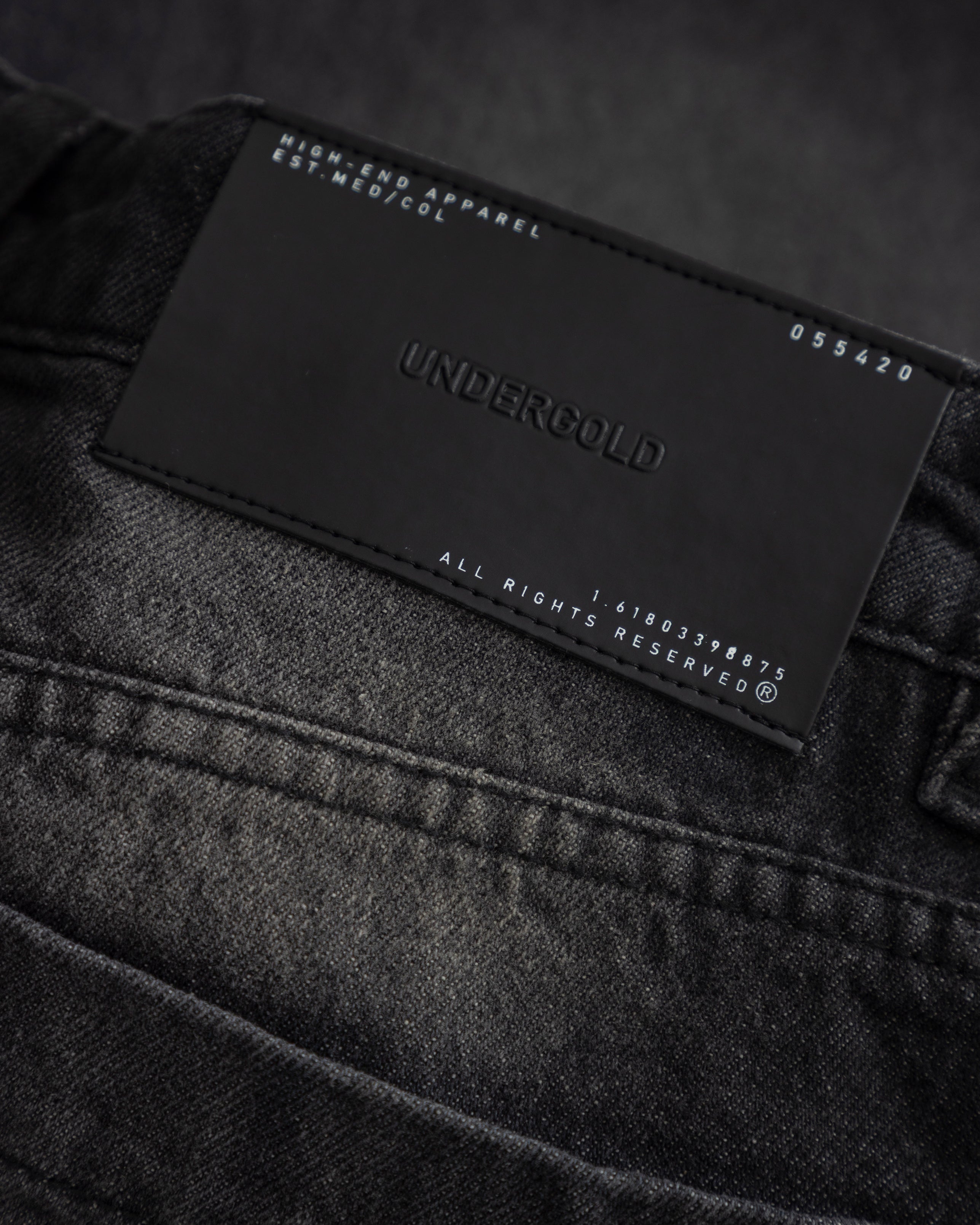 W Line Basic Wide Jeans Washed Black