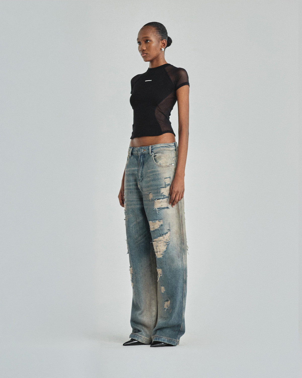W Pilgrimage Undergold Department Ripped Boyfriend Jean Dirty Blue