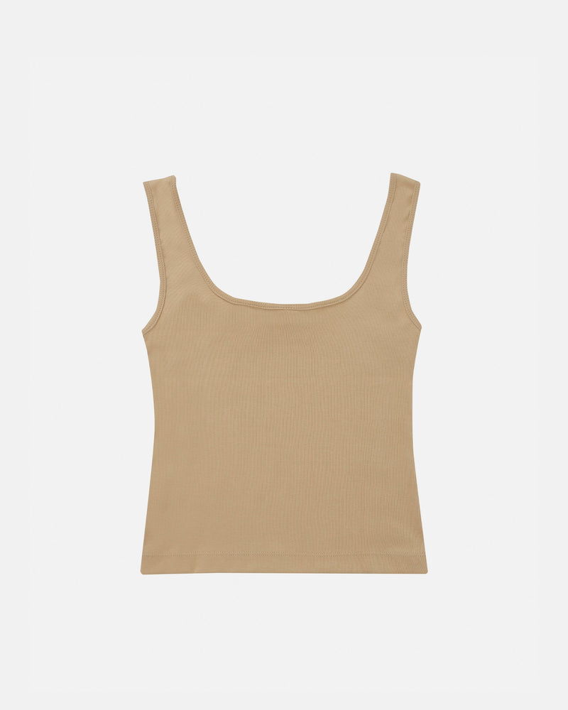 W Riviera Basic Ribbed Tank Top Cream