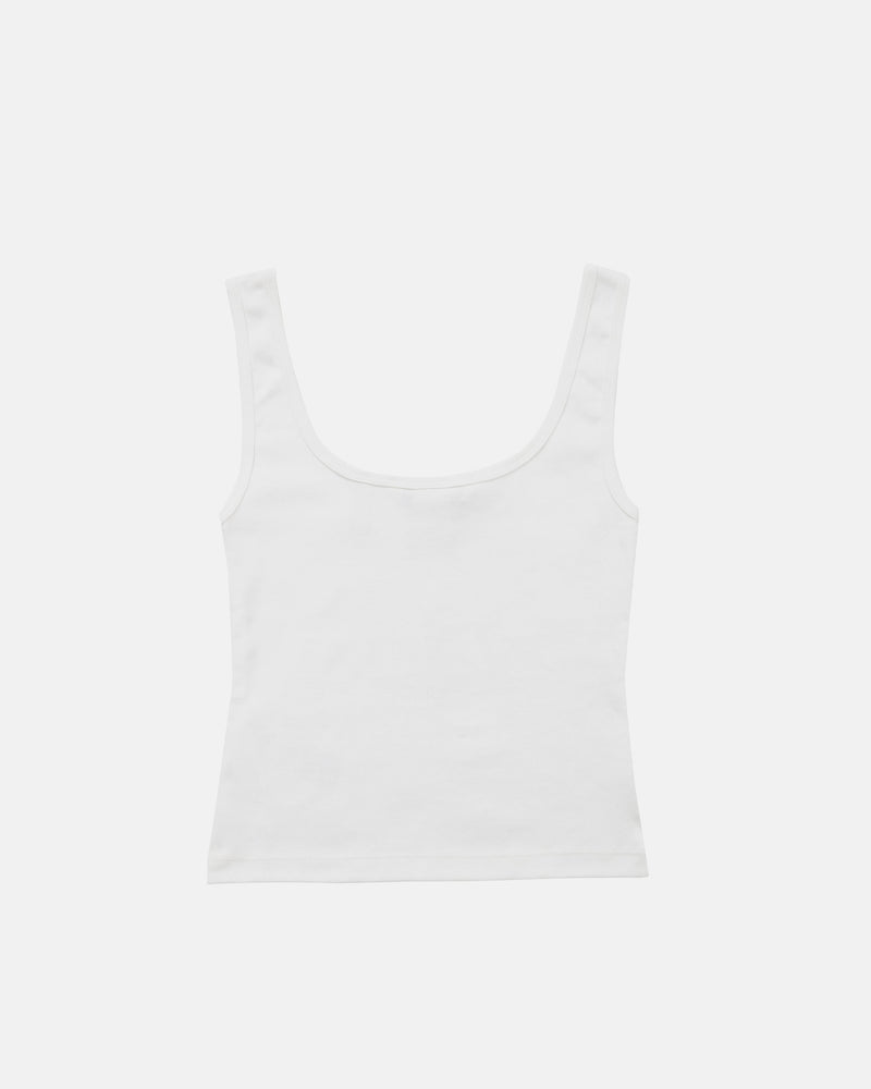 W Riviera Southside Division Ribbed Tank Top White