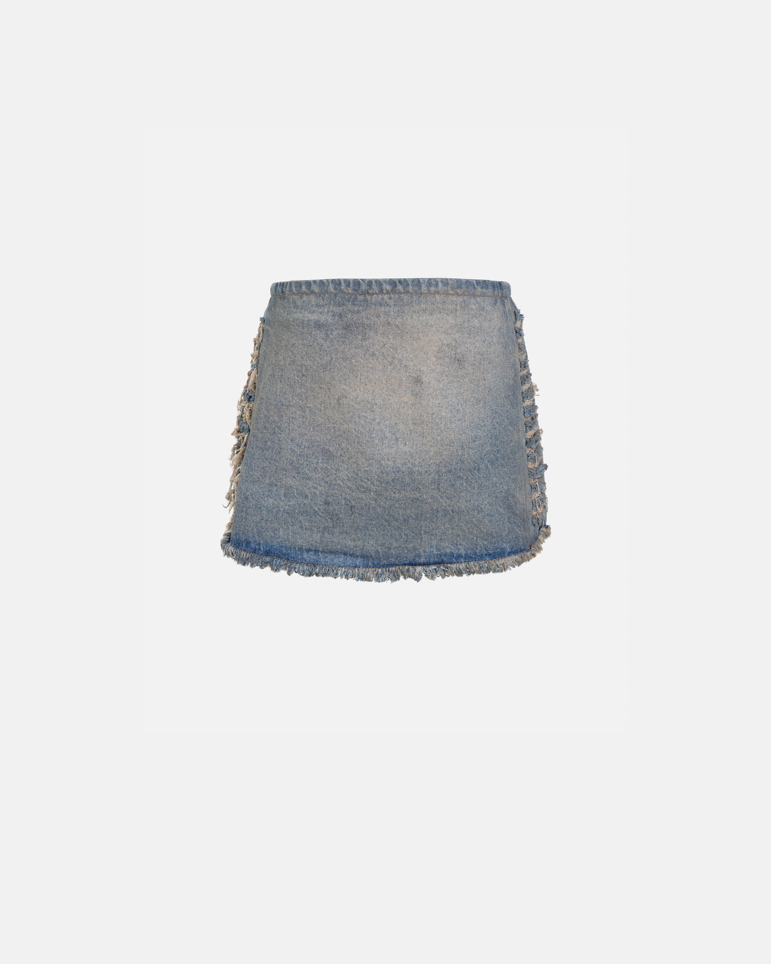 W Santa Union Basic Ripped Skirt Dirty Blue