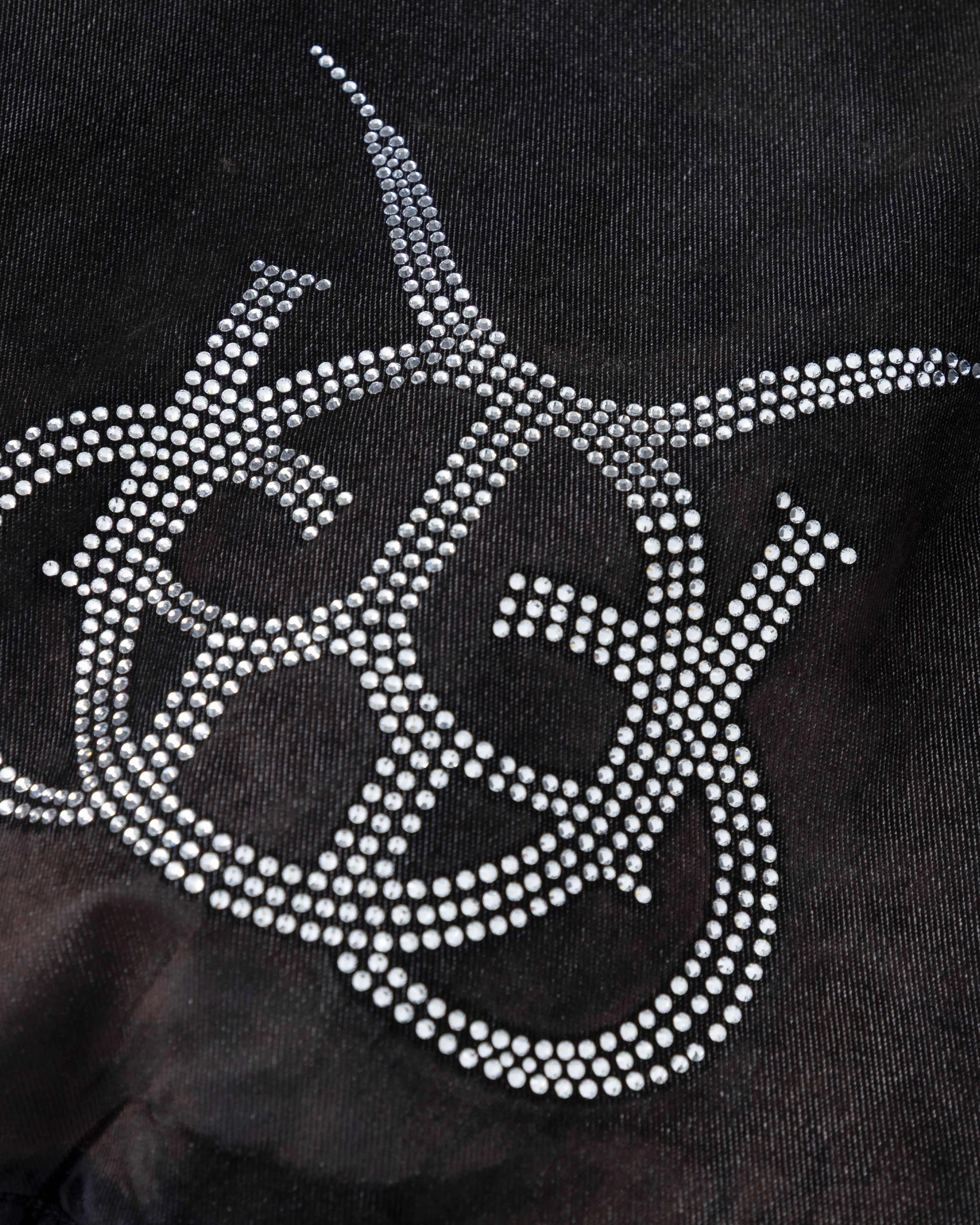 W Santa Union Bomber Velvet Cropped Jacket Black