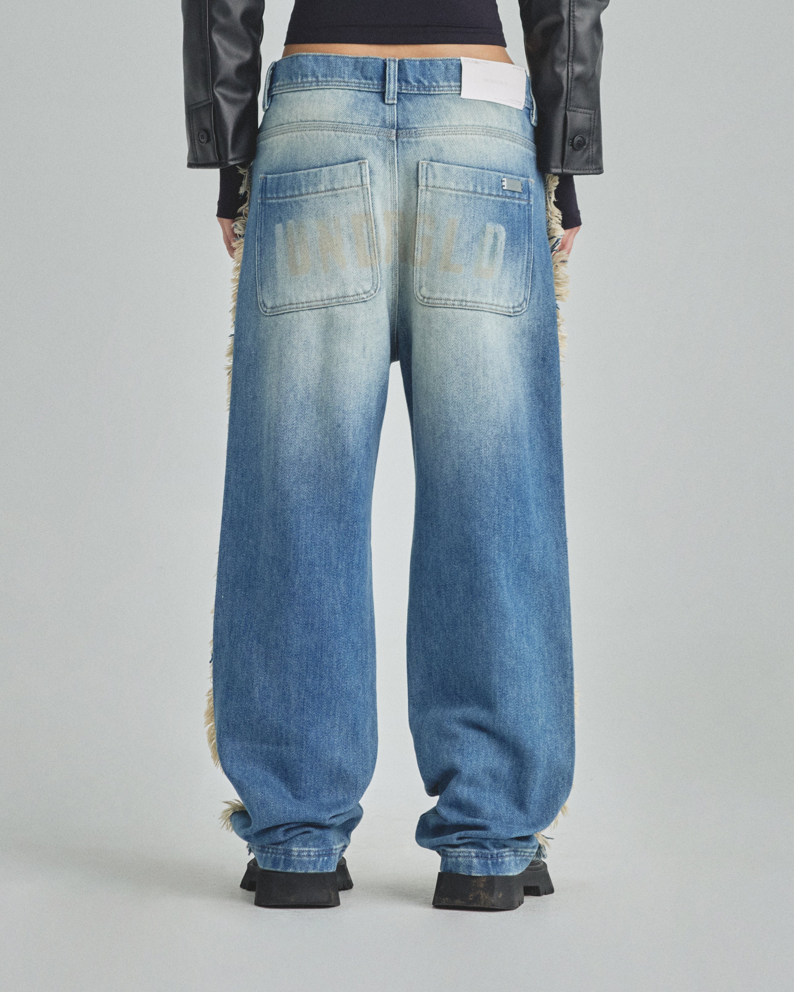 W Spring UNDRGLD Frayed Wide Jeans Blue