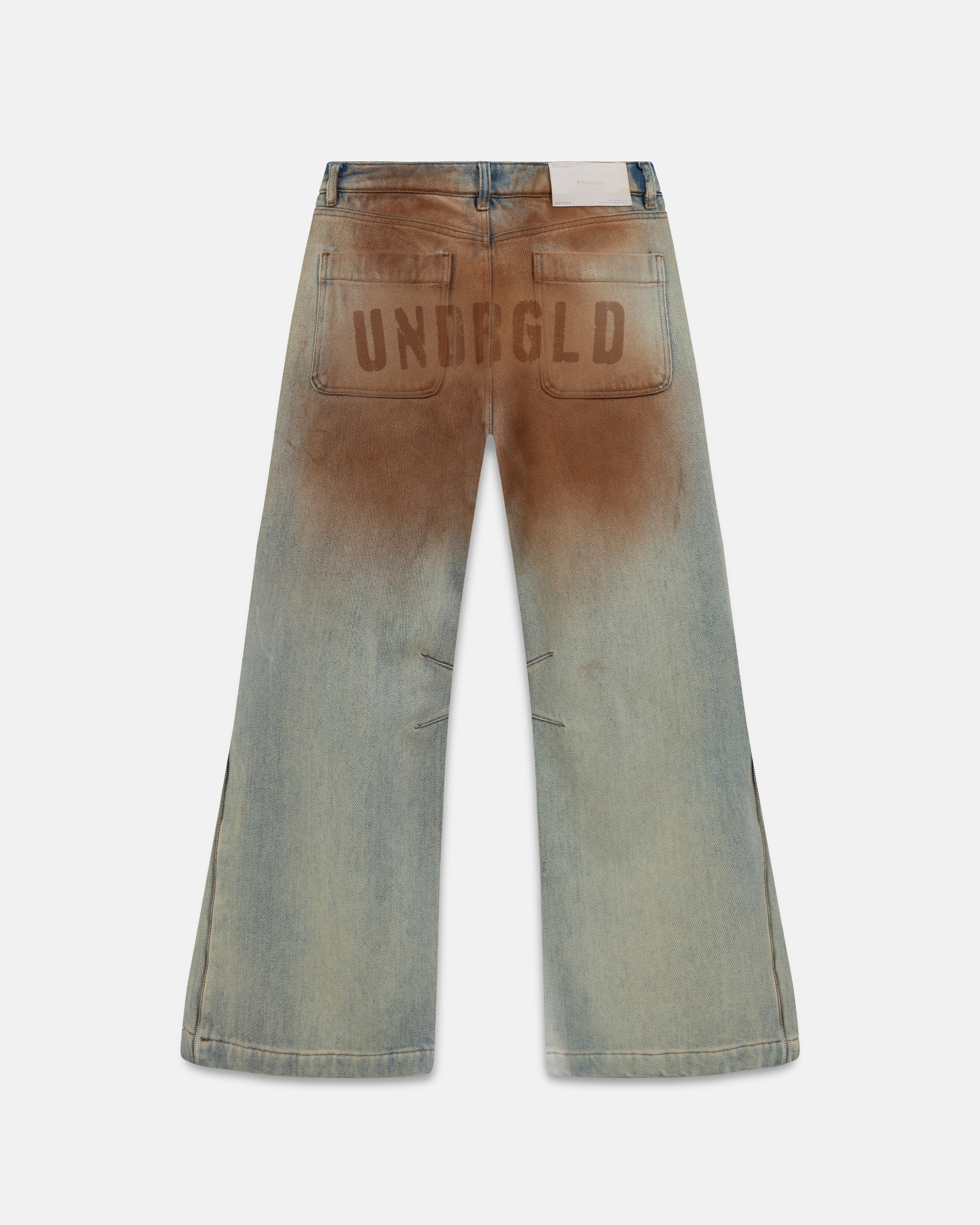 W Spring UNDRGLD Low Rise Zip Up Wide Jeans Brown