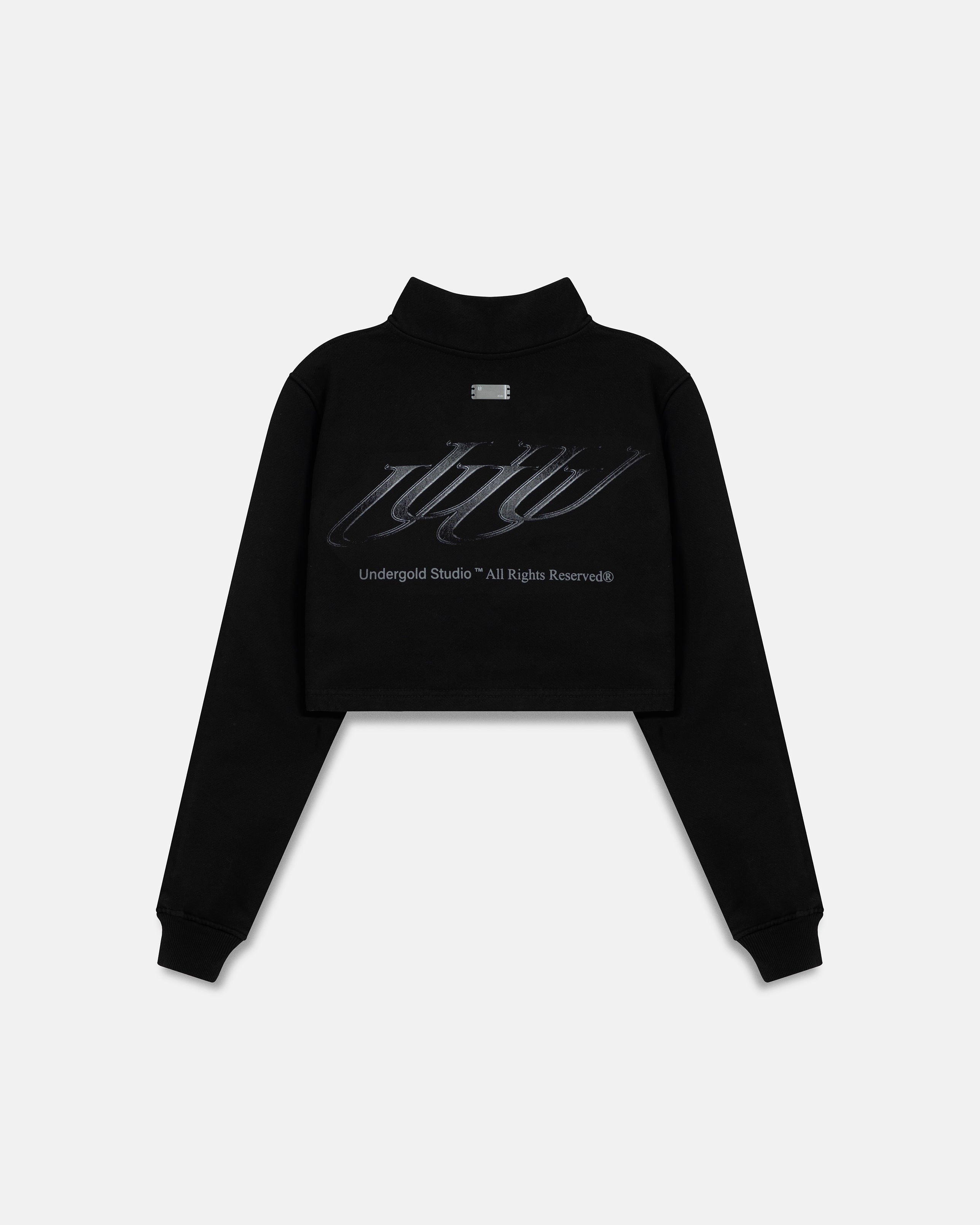 W Spring Unity Zip Up Slim Fit Crewneck Black