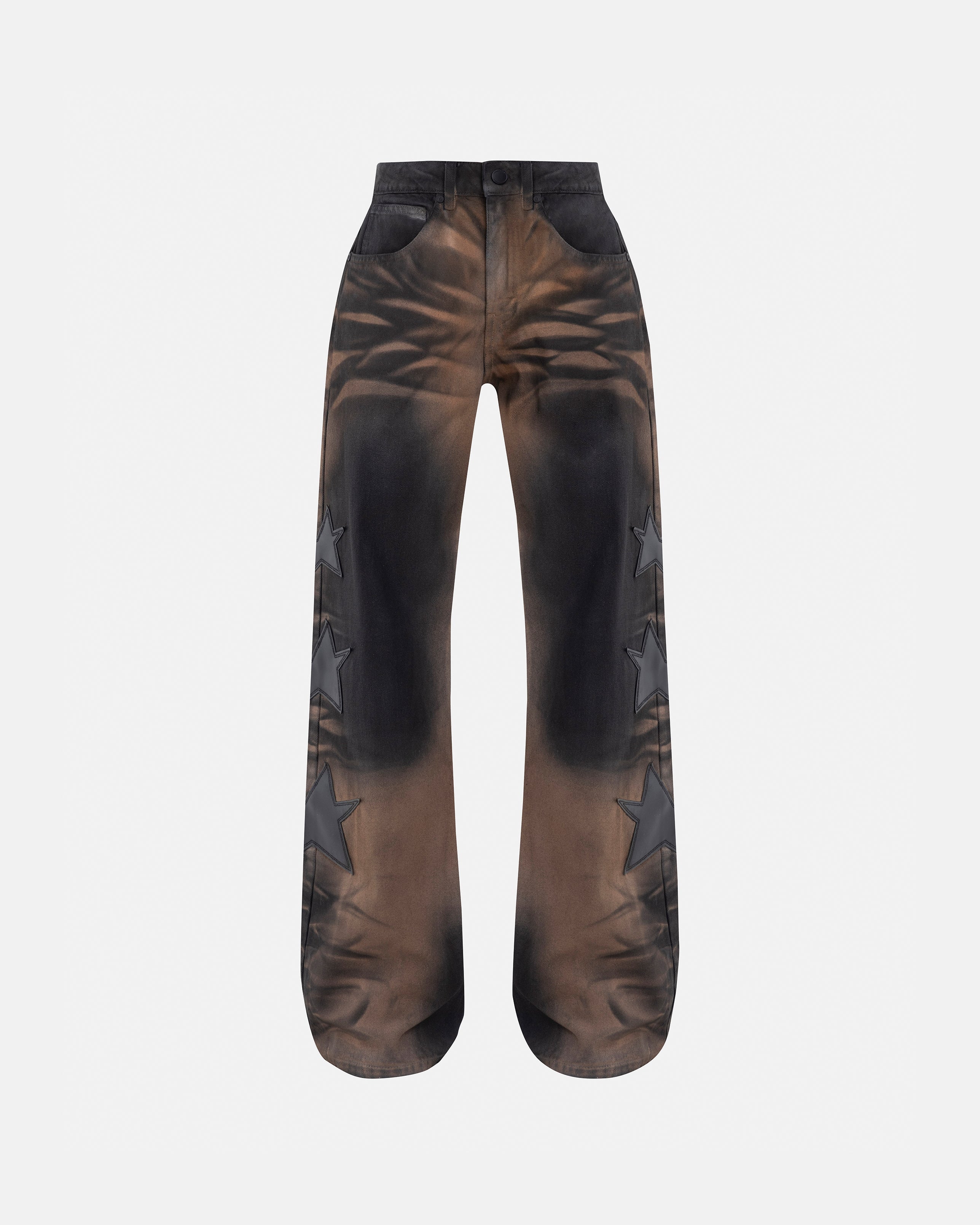 W Stardust Stars Wide Jeans Vintage Brown