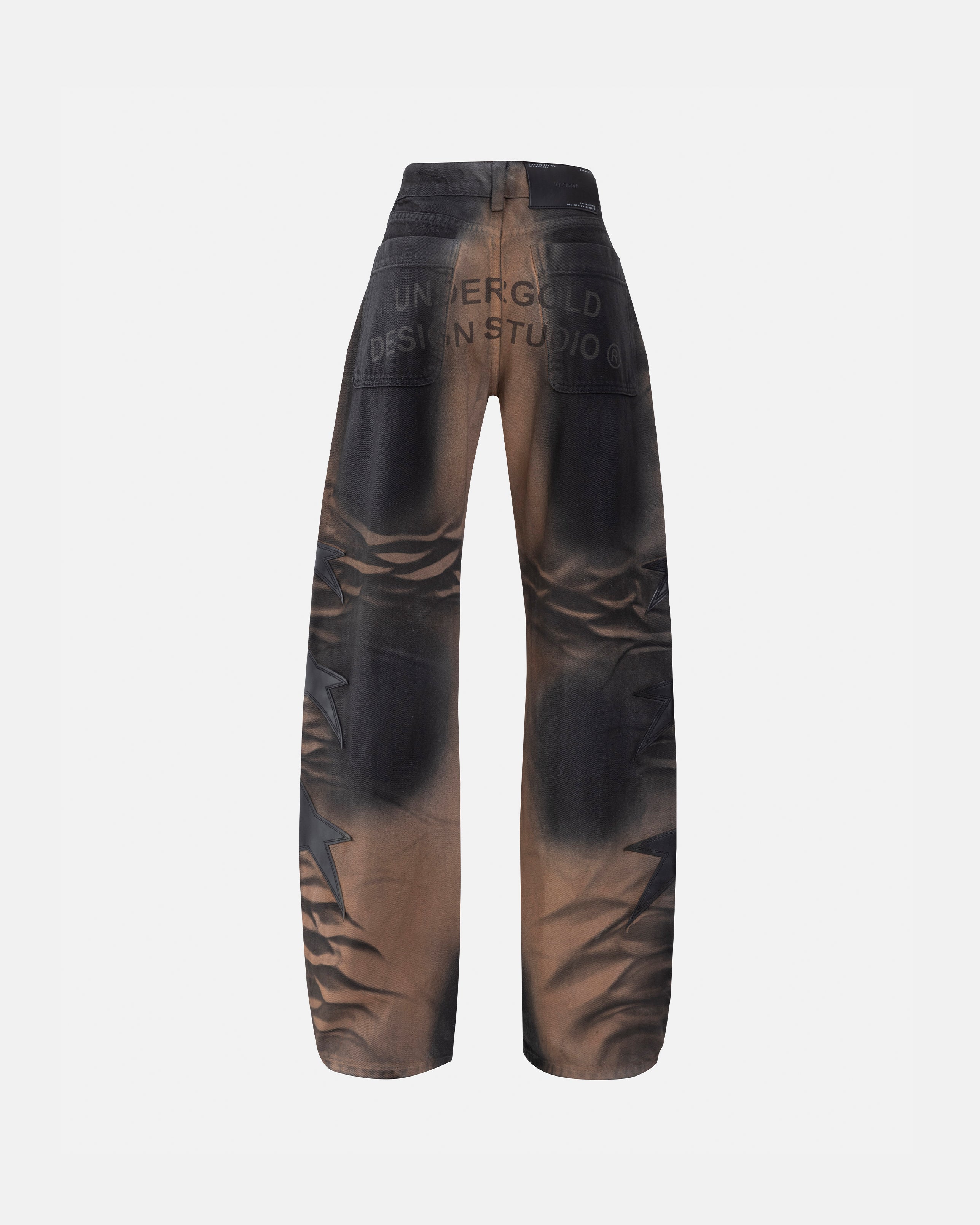 W Stardust Stars Wide Jeans Vintage Brown