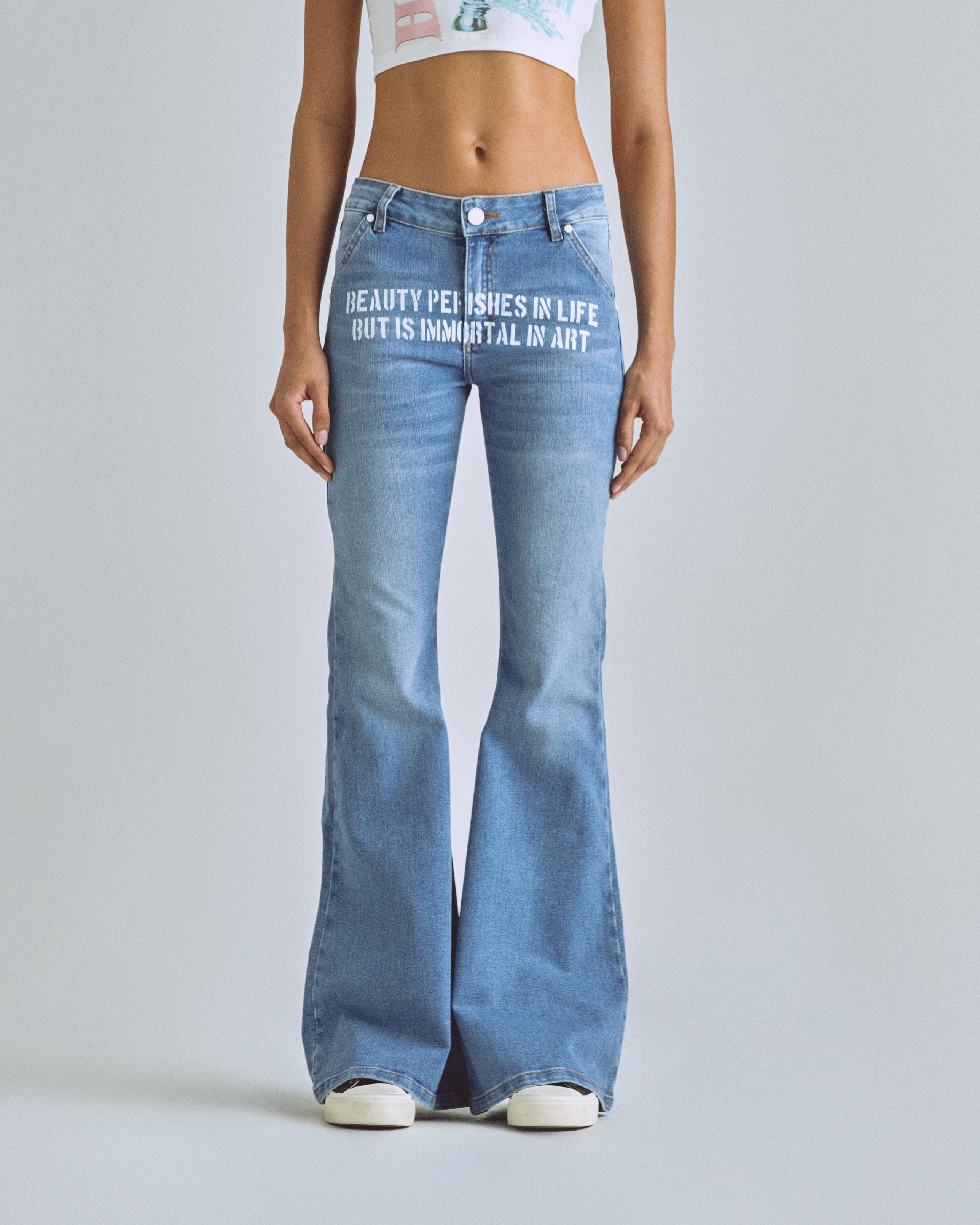 W The Path Beauty Flare Jean Blue