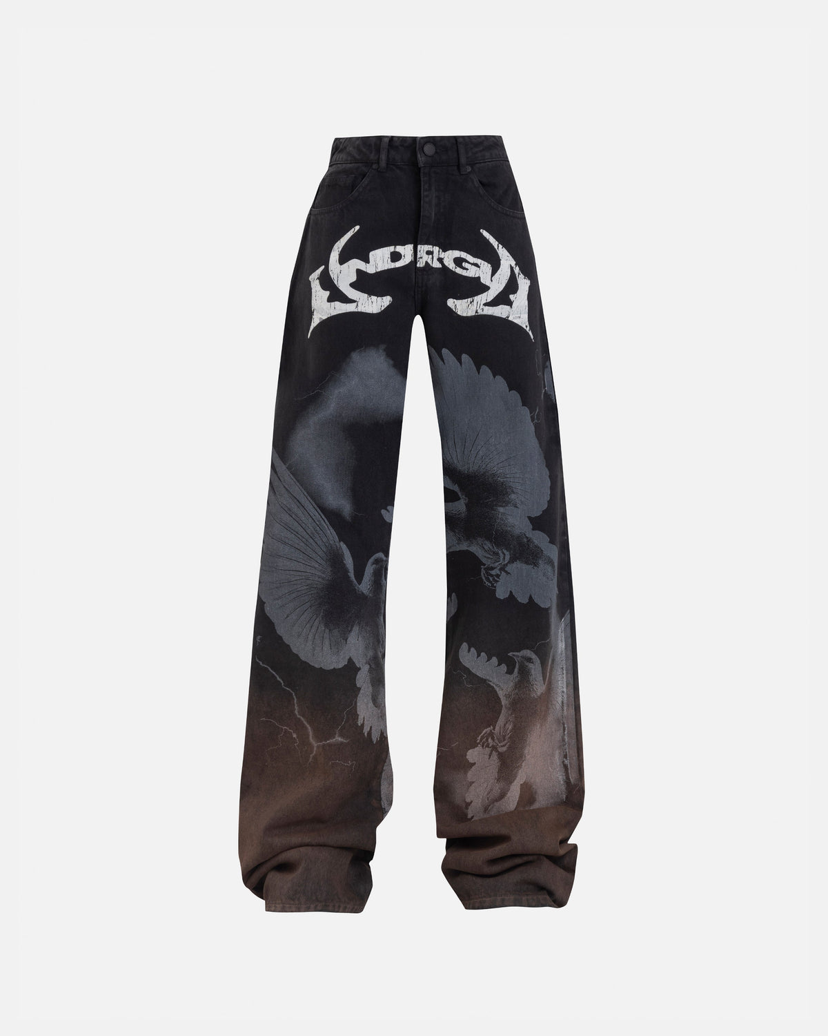 W Thunder Rider Pigeons Wide Jeans Rusty Black