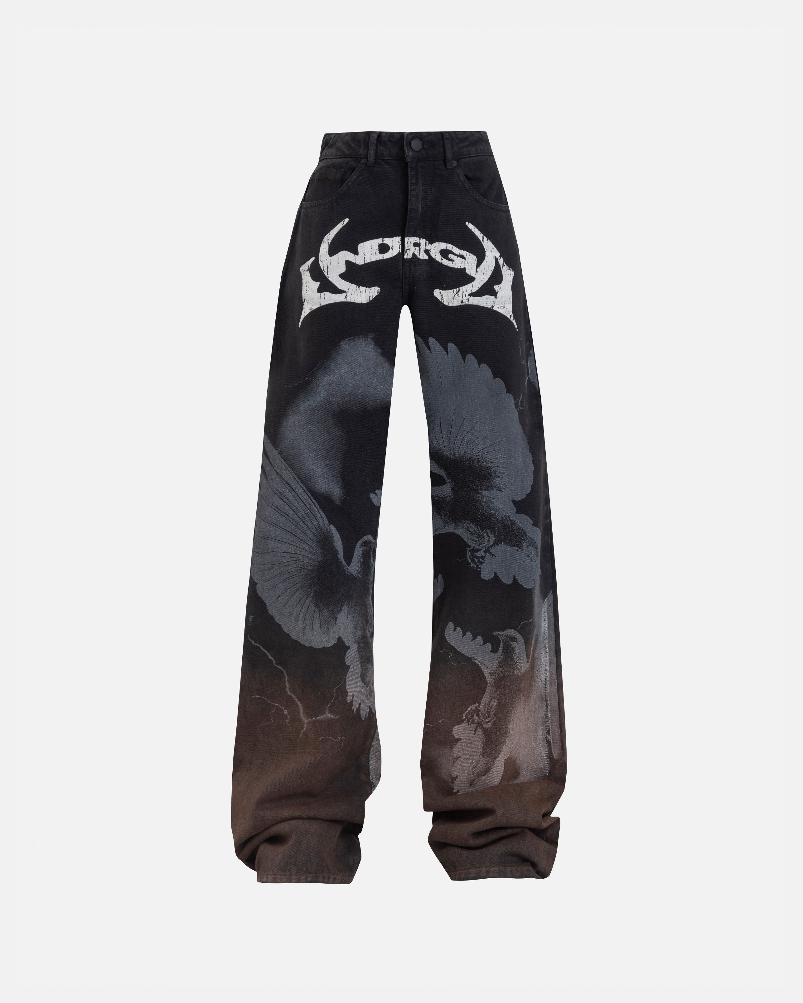 W Thunder Rider Pigeons Wide Jeans Rusty Black