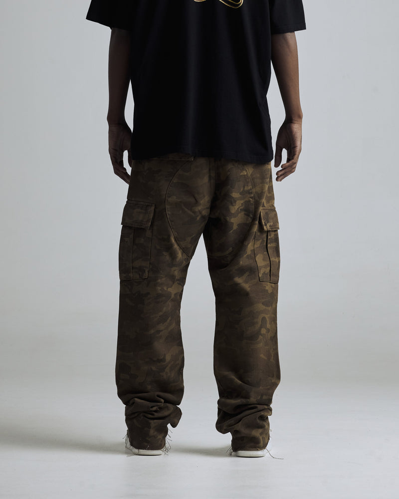 Basics Camo Flare Jean Brown Camo